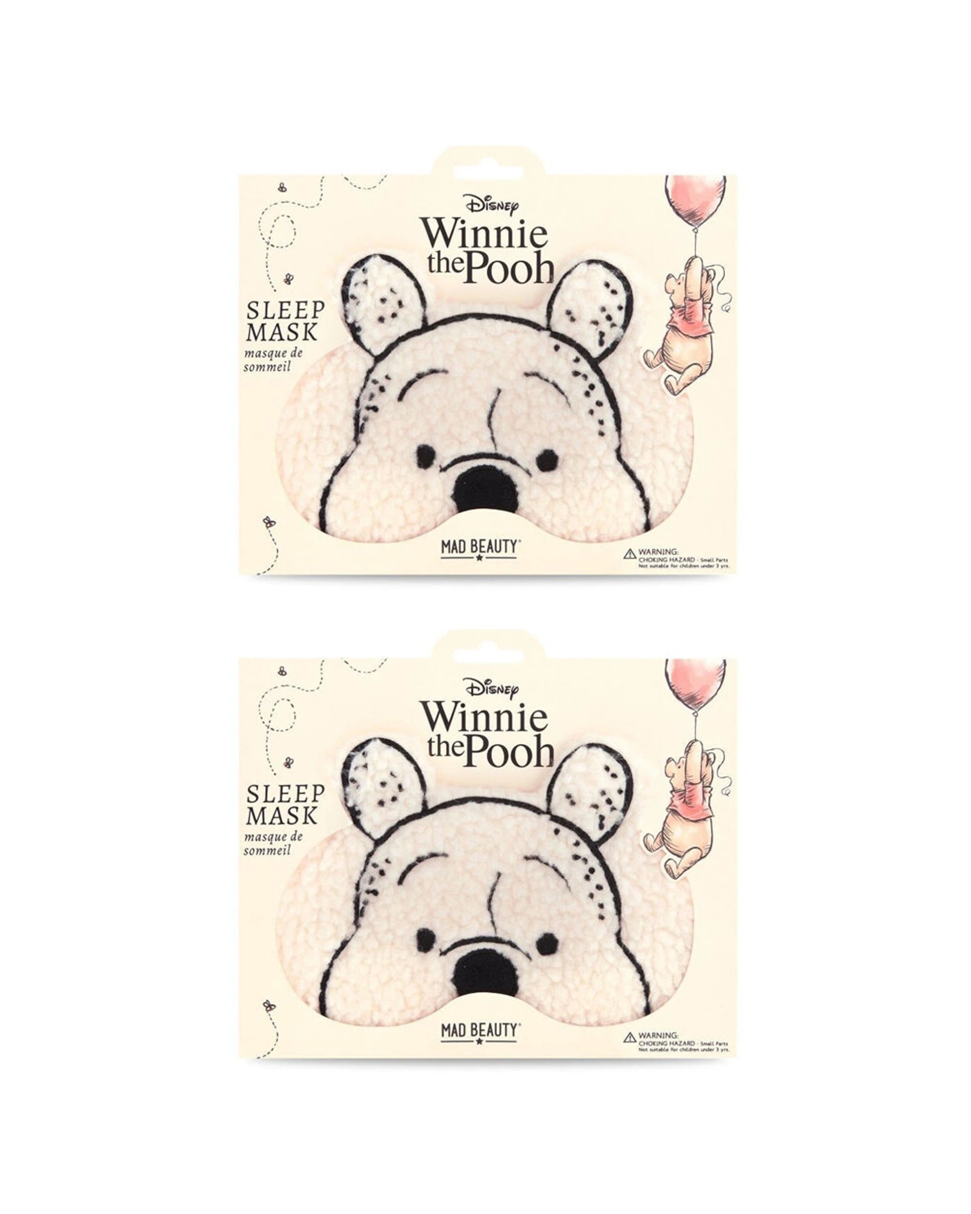 1 Disney Winnie The Pooh Elasticated Fluffy Bedtime Sleep Face Mask 2PK - Yellow, 1 of 3