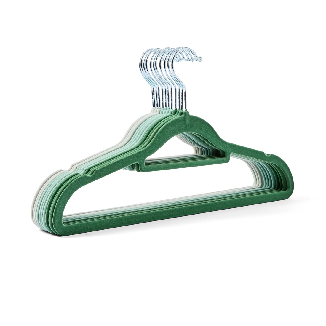 5 12 Pack Flocked Hangers - Green, 5 of 8