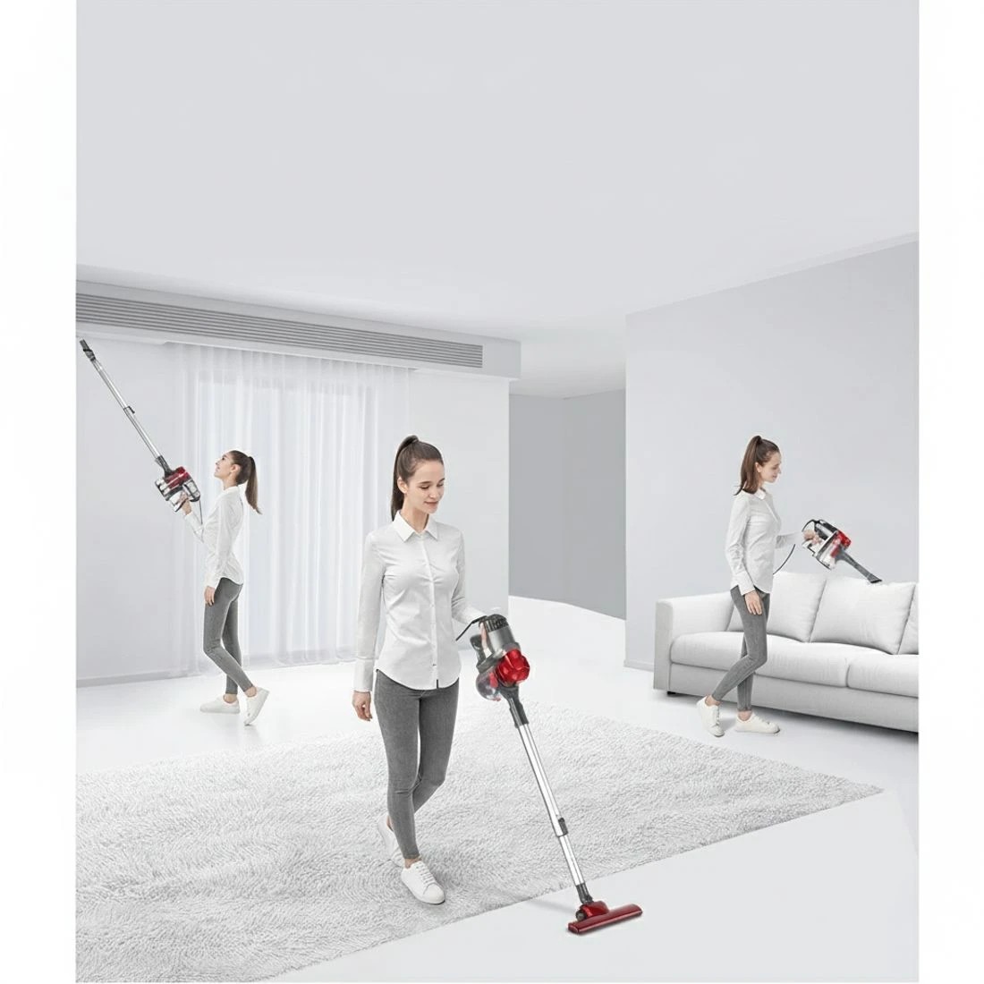 5 Devanti Stick Vacuum Cleaner Handheld Corded 450W - Red, 5 of 9