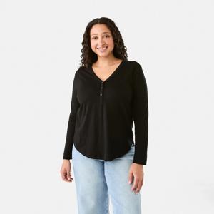 Long Sleeve Textured Button Front Top