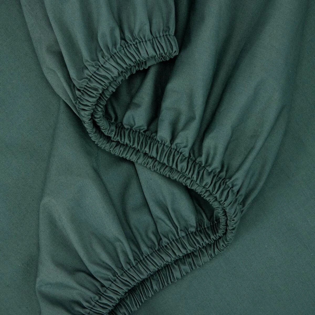 3 225 Thread Count Cotton Rich Fitted Sheet - Queen Bed, Teal, 3 of 3