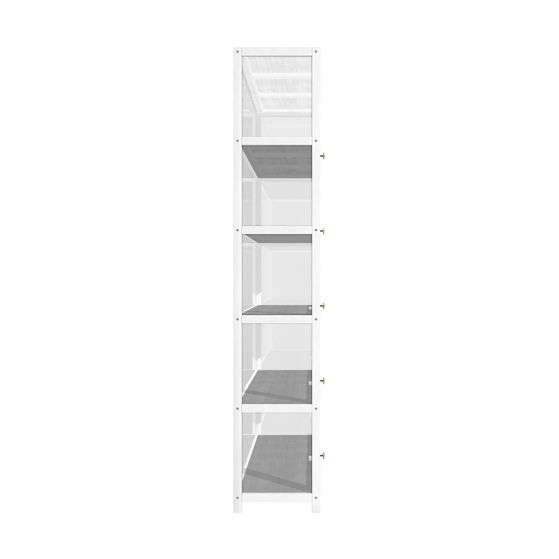 6 Oikiture Display Cabinet Storage 5-tier Shelves Clear Bookcase Stand Rack
 - White, 6 of 9