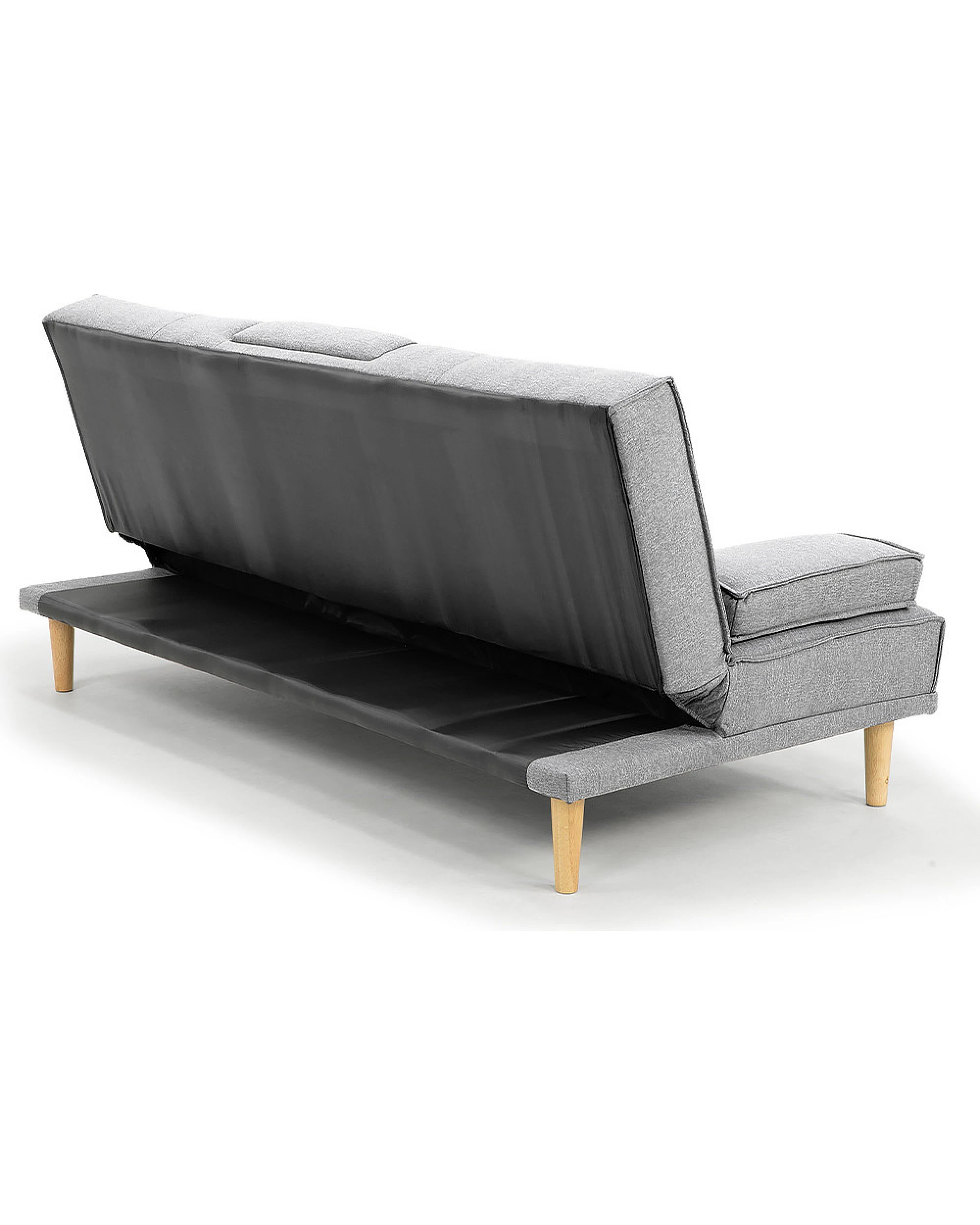 3 Sarantino Linen Fabric 3-Seater Sofa Bed - Light Grey - Grey, 3 of 8