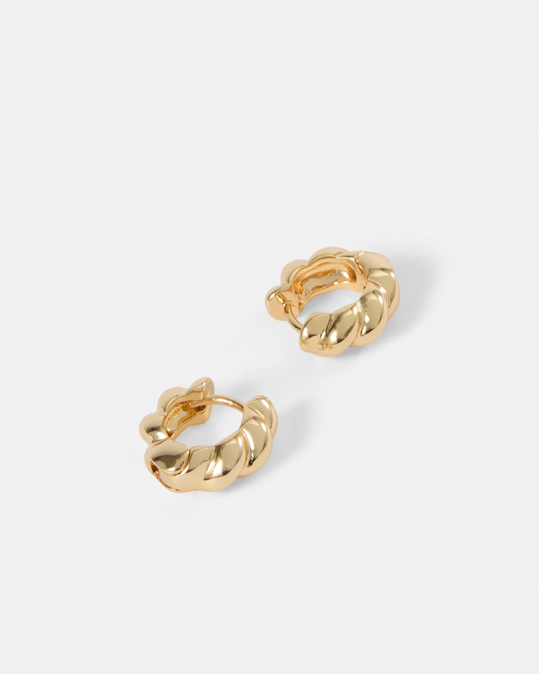 4 18K Gold Plated Bubble Hoop Earrings Gold, 4 of 6