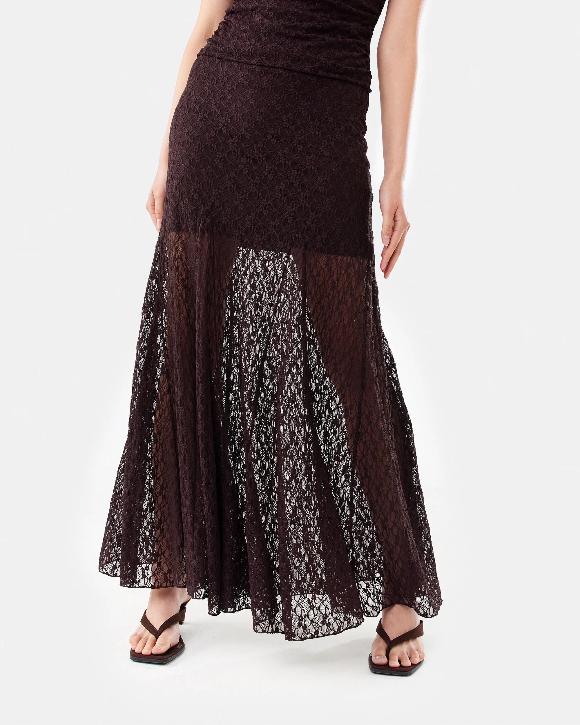 1 Lace Maxi Skirt Choc Plum, 1 of 6