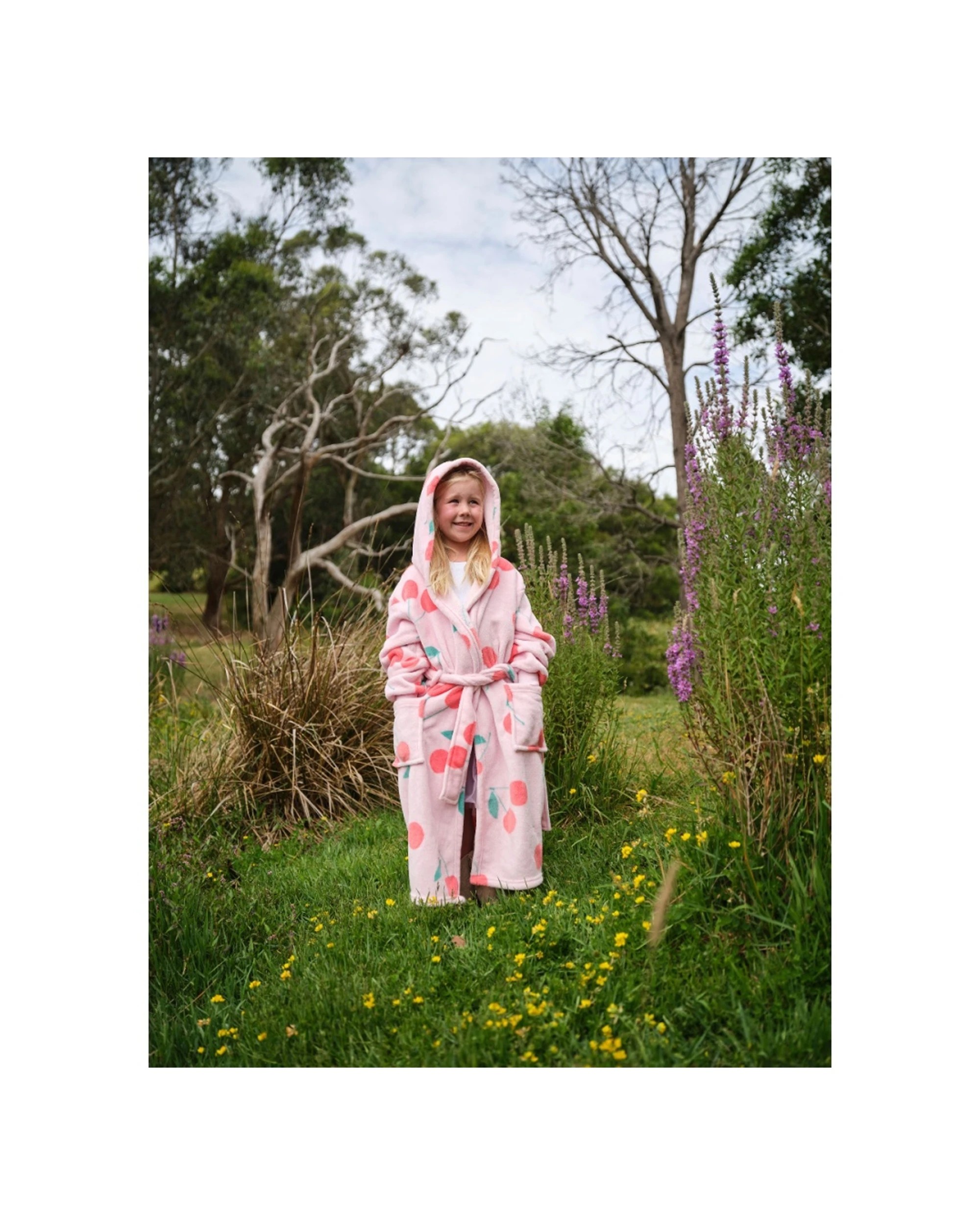 5 Linen House Kids Plush Bath Robe Dressing Gown Medium/Size 6 - Pink, 5 of 5