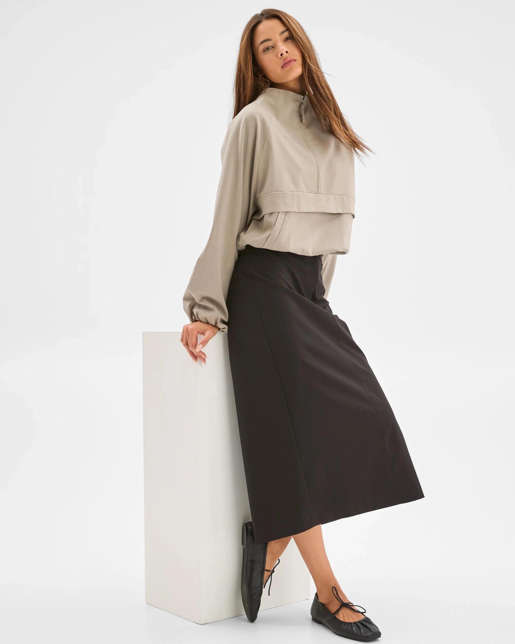 3 Lily Loves Column Midi Skirt BLACK, 3 of 6