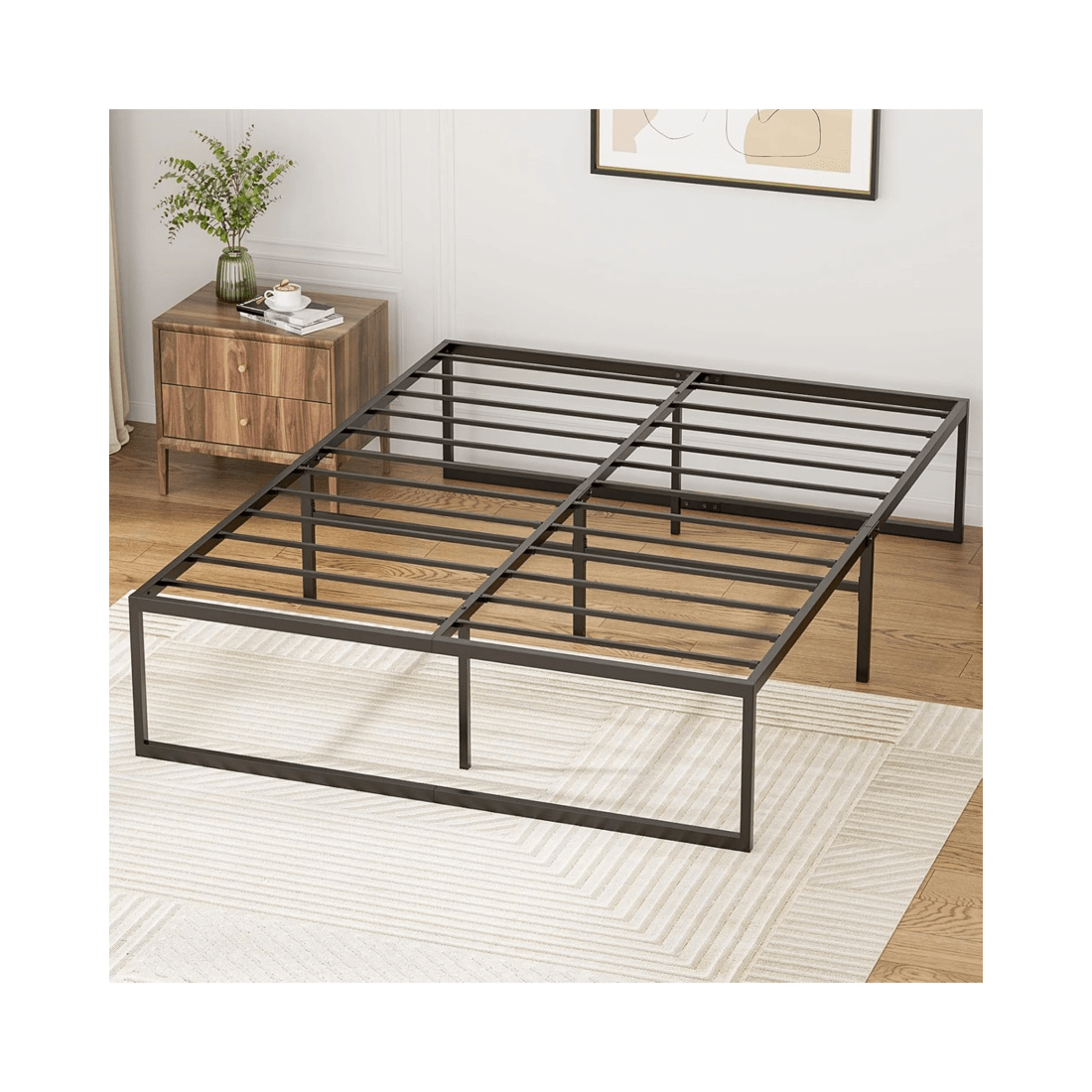 2 Advwin Single Metal Bed Frame Black, 2 of 8