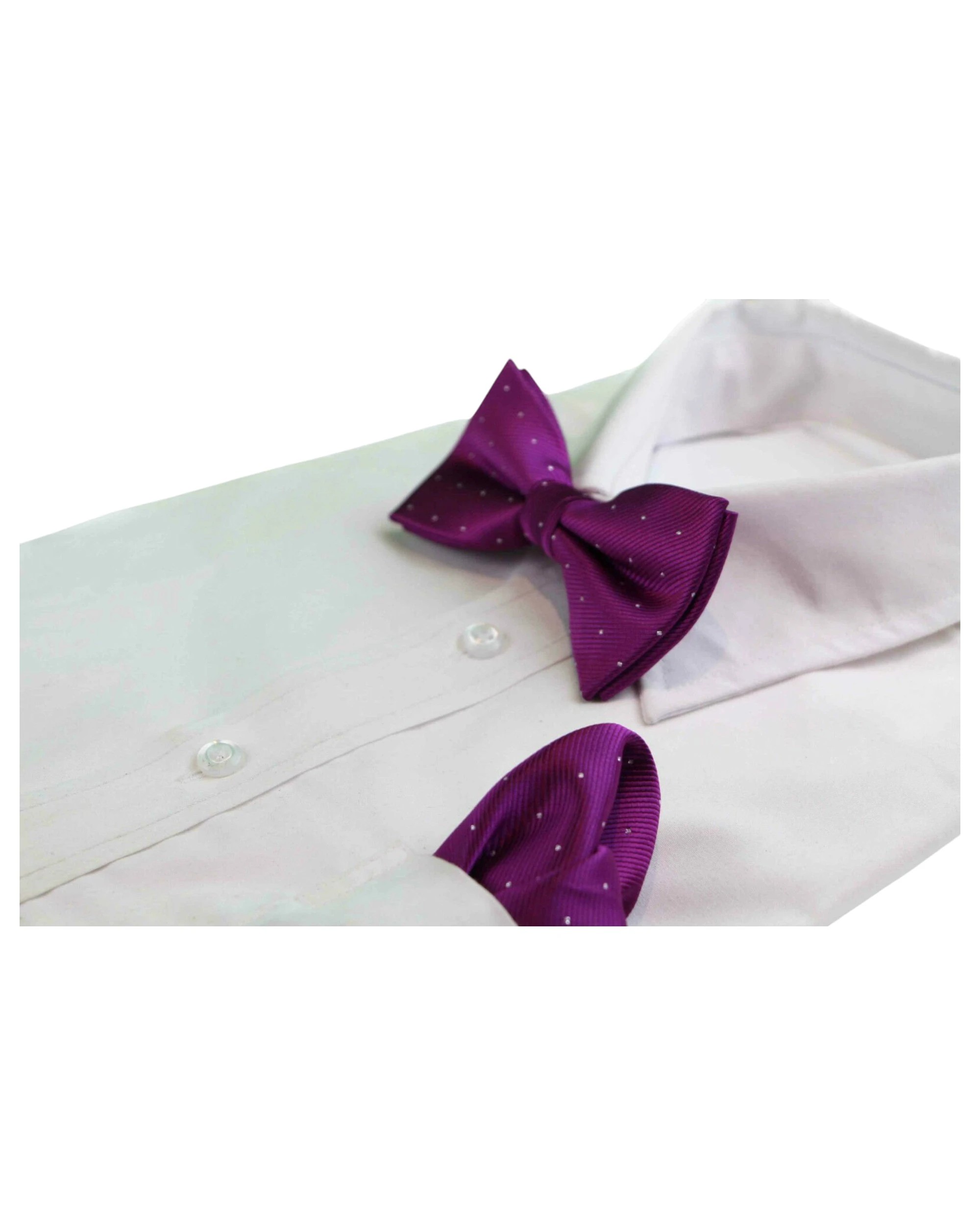 5 Zasel Mens Burgundy With Silver Stars Matching Bow Tie & Pocket Square Set - Multi, 5 of 5