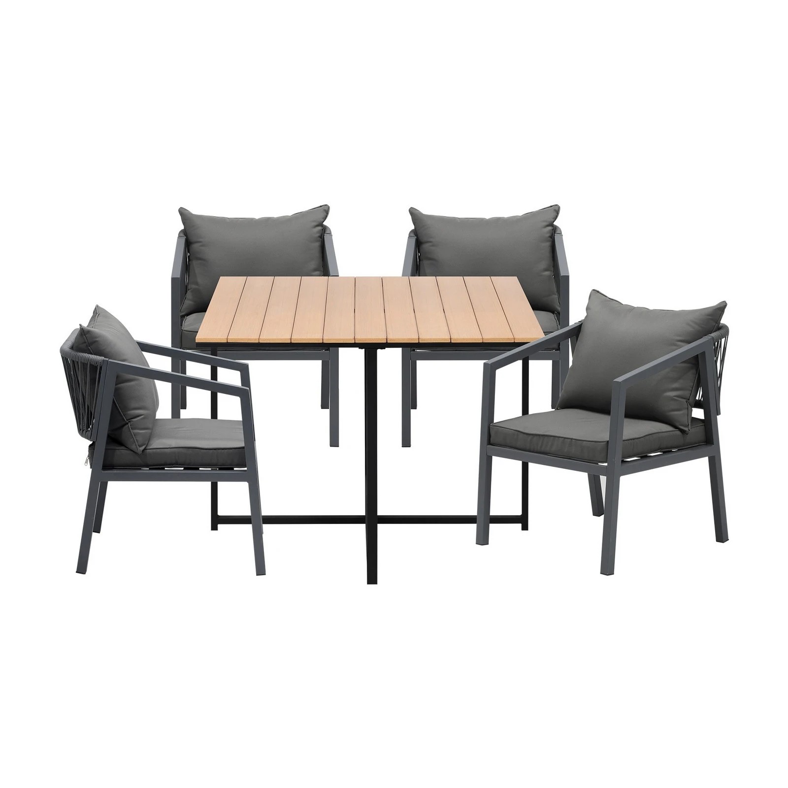 6 Livsip 4 Seater Outdoor Dining Set Patio Furniture Garden Table Chairs Setting
 - Multi, 6 of 10