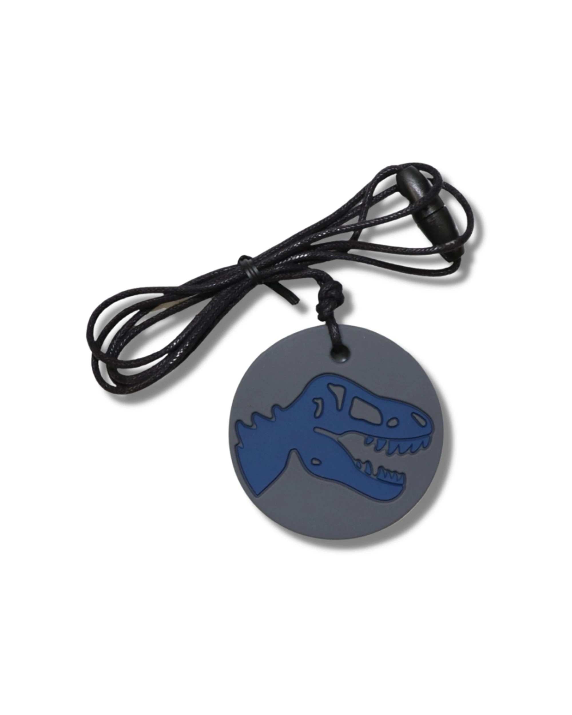 1 Jellystone Designs Kids Dino Sensory Pendant Medium Chew Necklace - Grey, 1 of 1