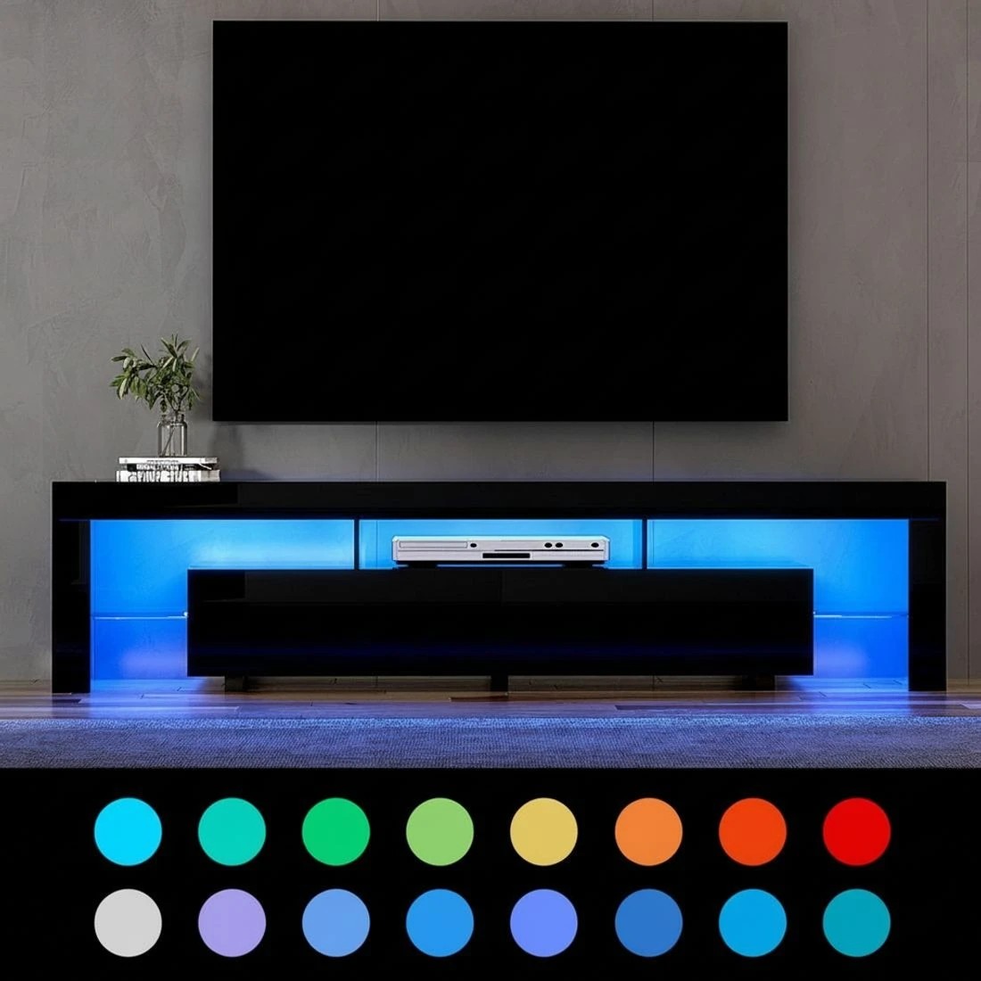 6 Artiss TV Cabinet Entertainment Unit Stand RGB LED 200cm - Black, 6 of 6