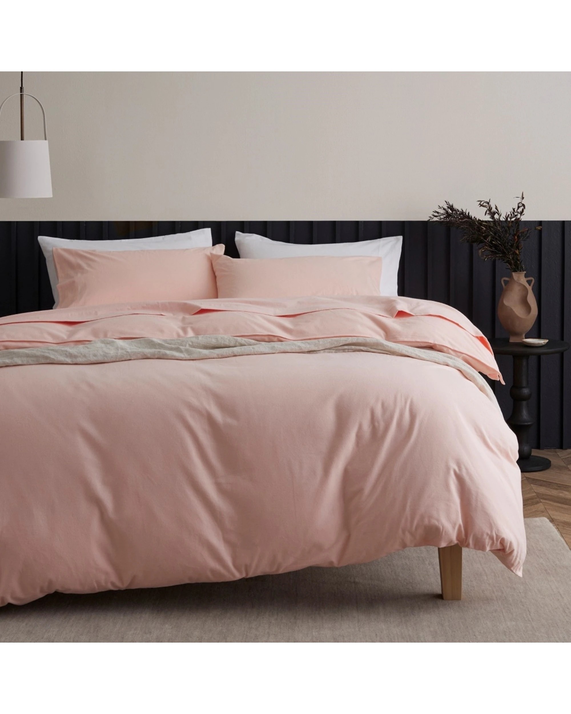 1 Bedding Co Organic Cotton Flannelette Quilt Cover Set Soft - Super King Bed - Pink, 1 of 5