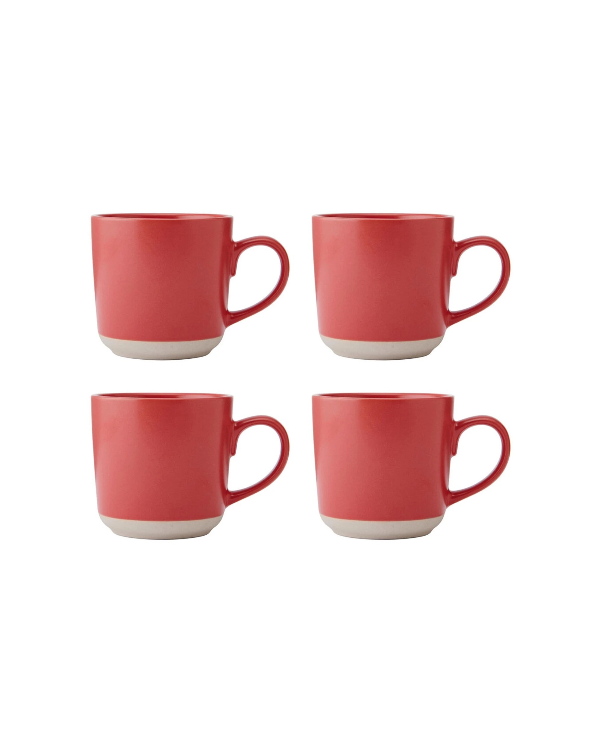 1 La Cafetiere 4PK Ceramic Coffee Mug Drinkware 350ml Stoneware Microwave Safe - Red, 1 of 7