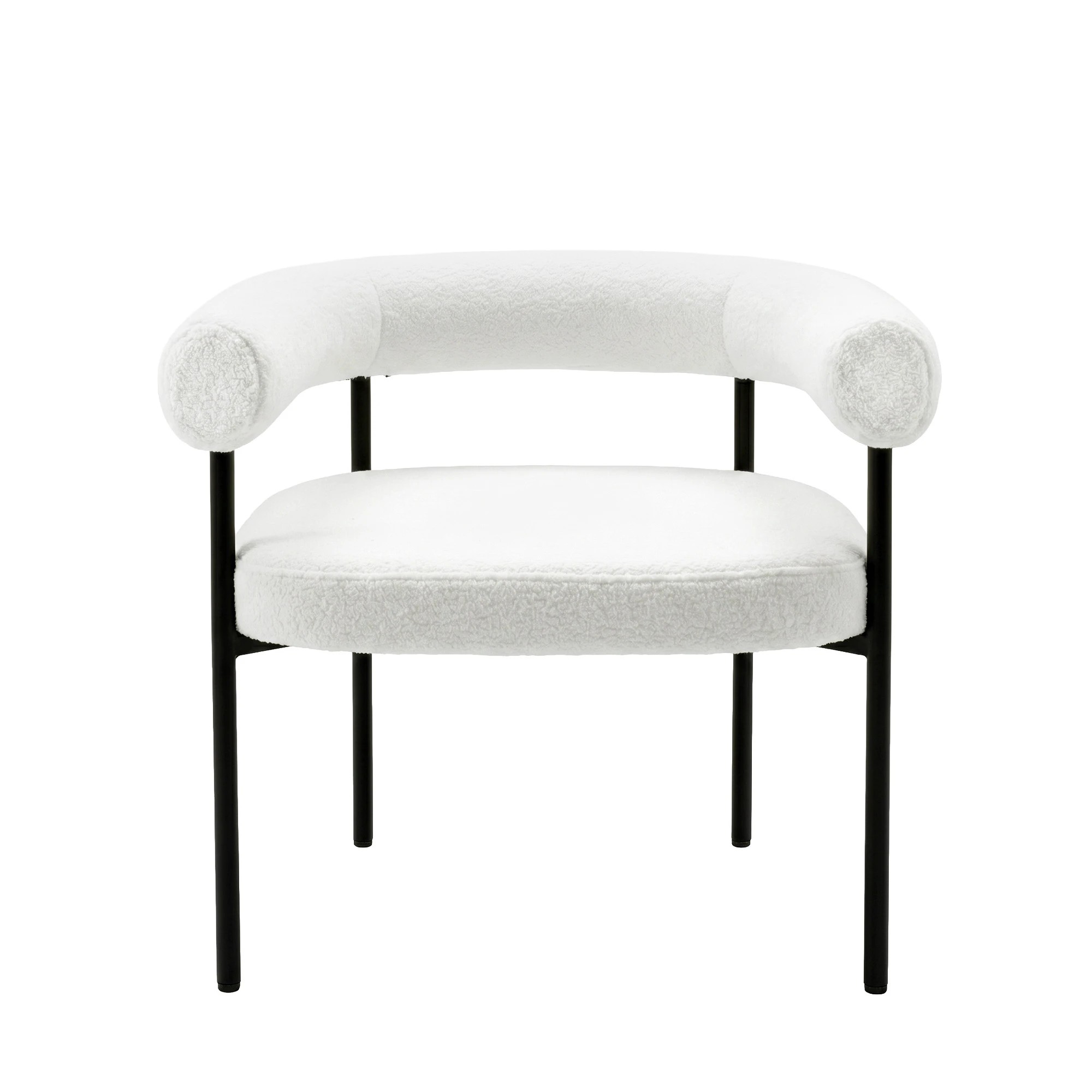 3 Artiss Armchair Accent Chair Curved Boucle - White, 3 of 4