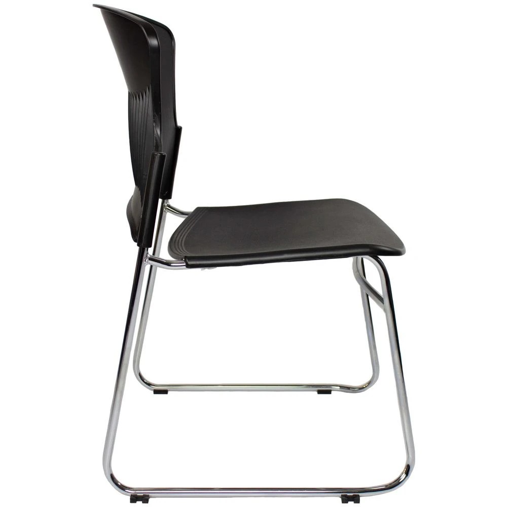 3 Steelco Adam Stacking Chair Black Visitor Chairs and Stools, 3 of 5