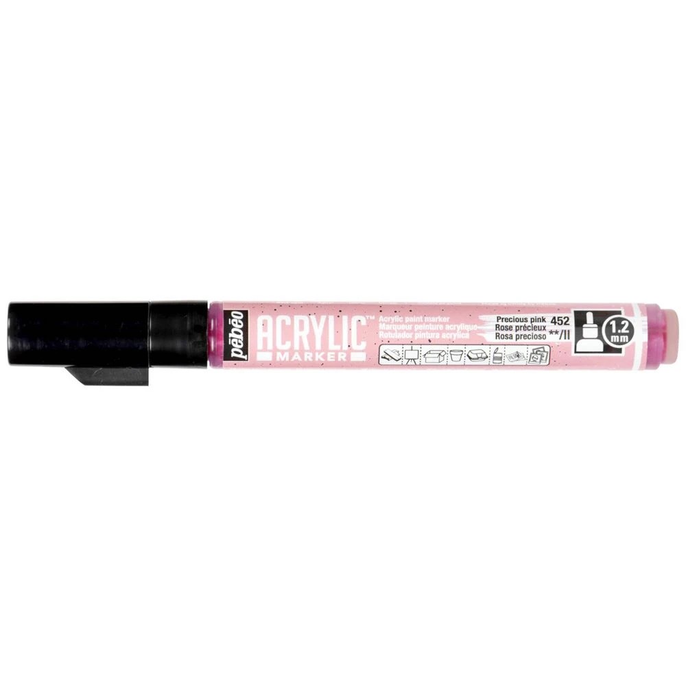 1 Pebeo Acrylic Paint Marker 1.2mm Precious Pink, 1 of 3