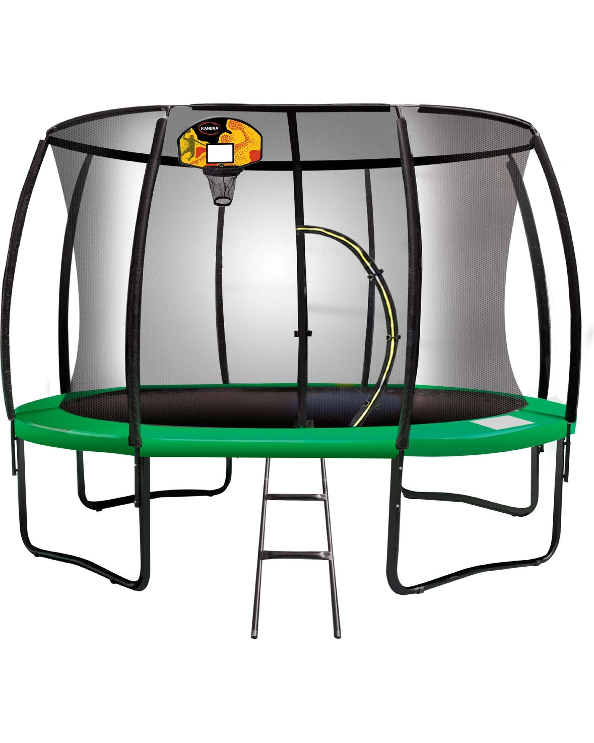 1 Kahuna 16ft Trampoline with LED Basketball Set - Green, 1 of 10