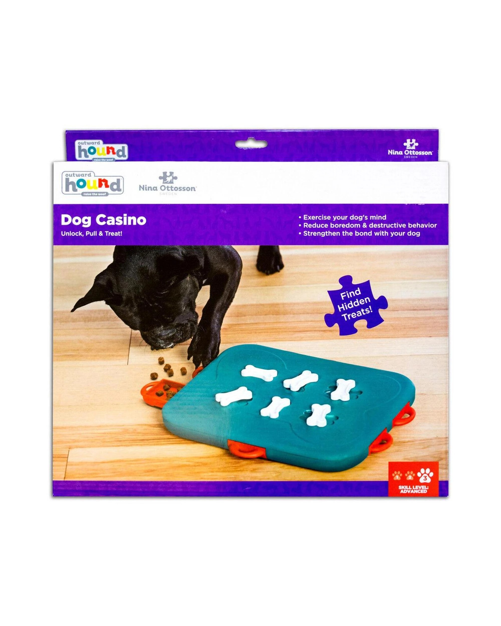 2 Outward Hound Nina Ottosson Dog Casino Treat Puzzle Dog Toy Turquoise, 2 of 7