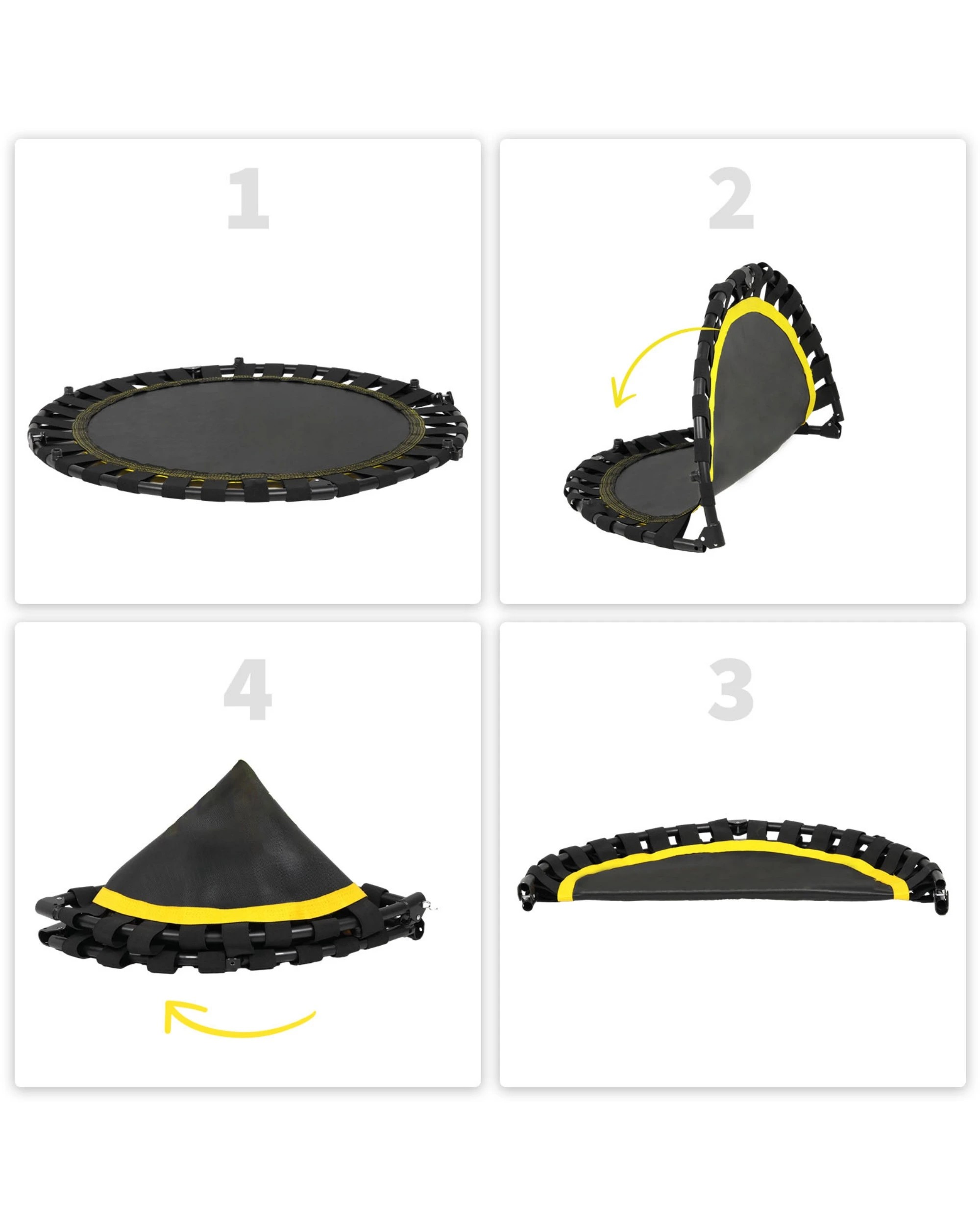 6 Advwin 50 inch Rebounder Mini Trampoline for Adults and Kids Indoor/Outdoor Workout Max Load 150KG Yellow, 6 of 7