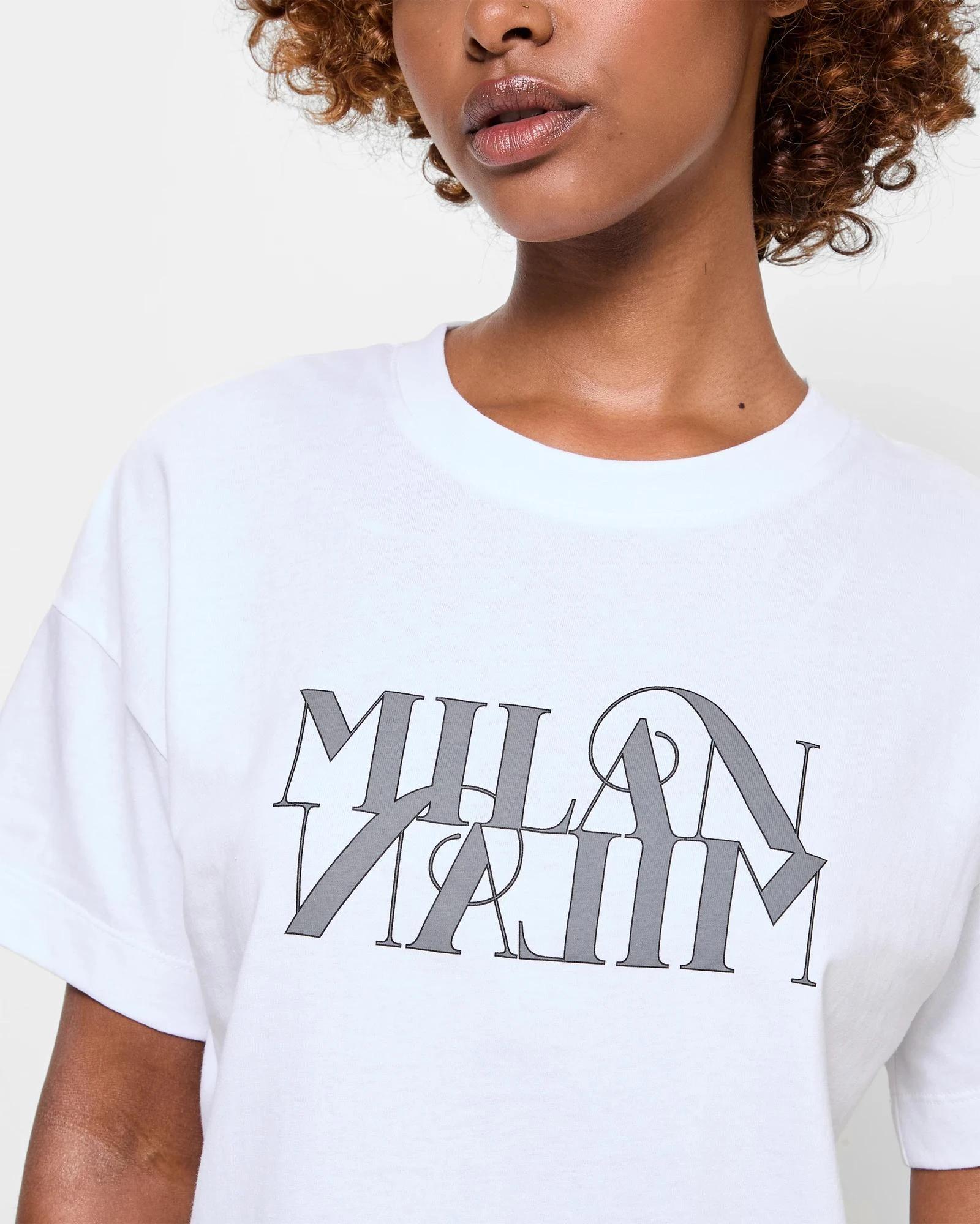 5 Target Petites Australian Cotton Boxy Crop Graphic T-Shirt WHITE MILAN, 5 of 5