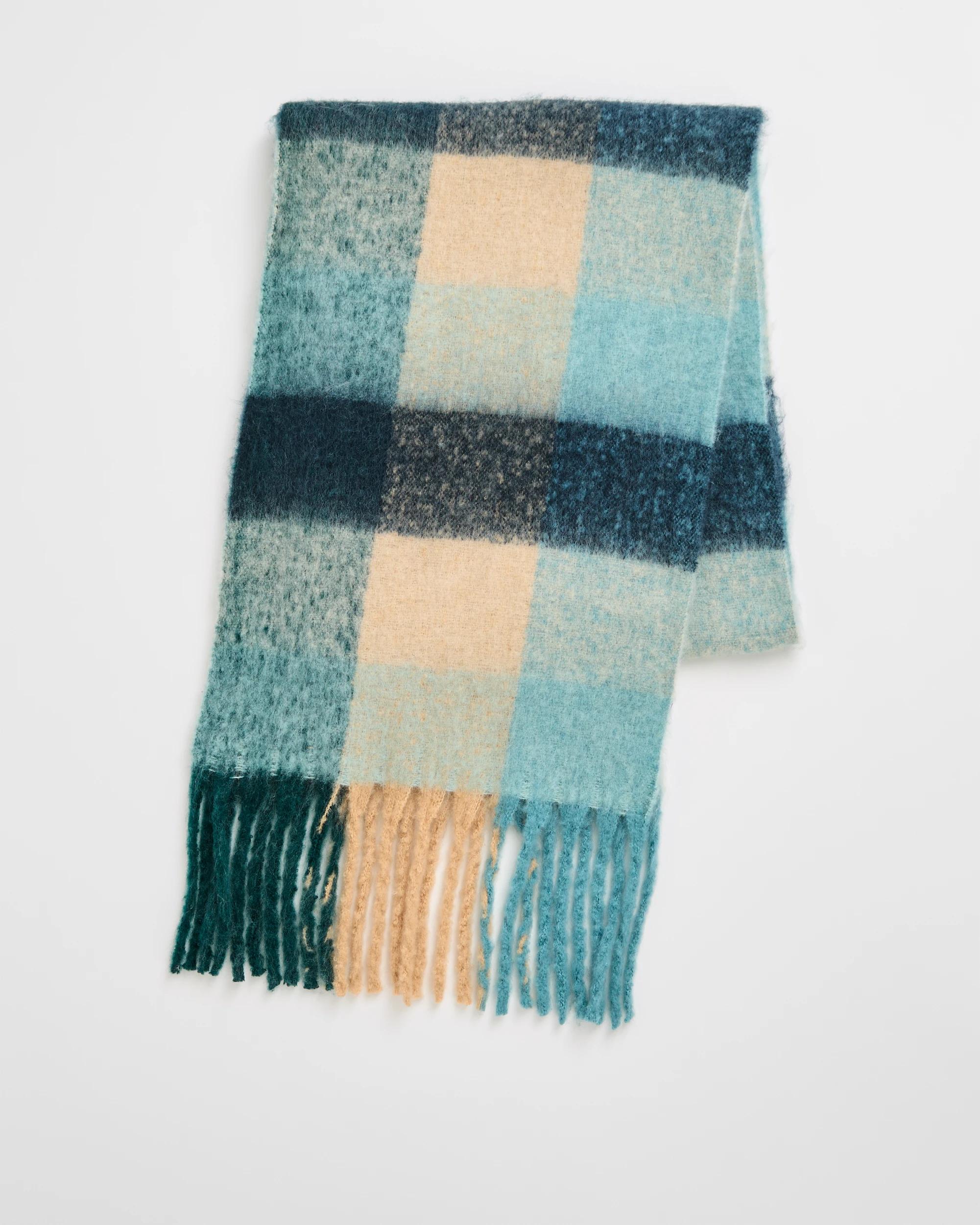 1 Target Woman Brushed Check Scarf TEAL, 1 of 5