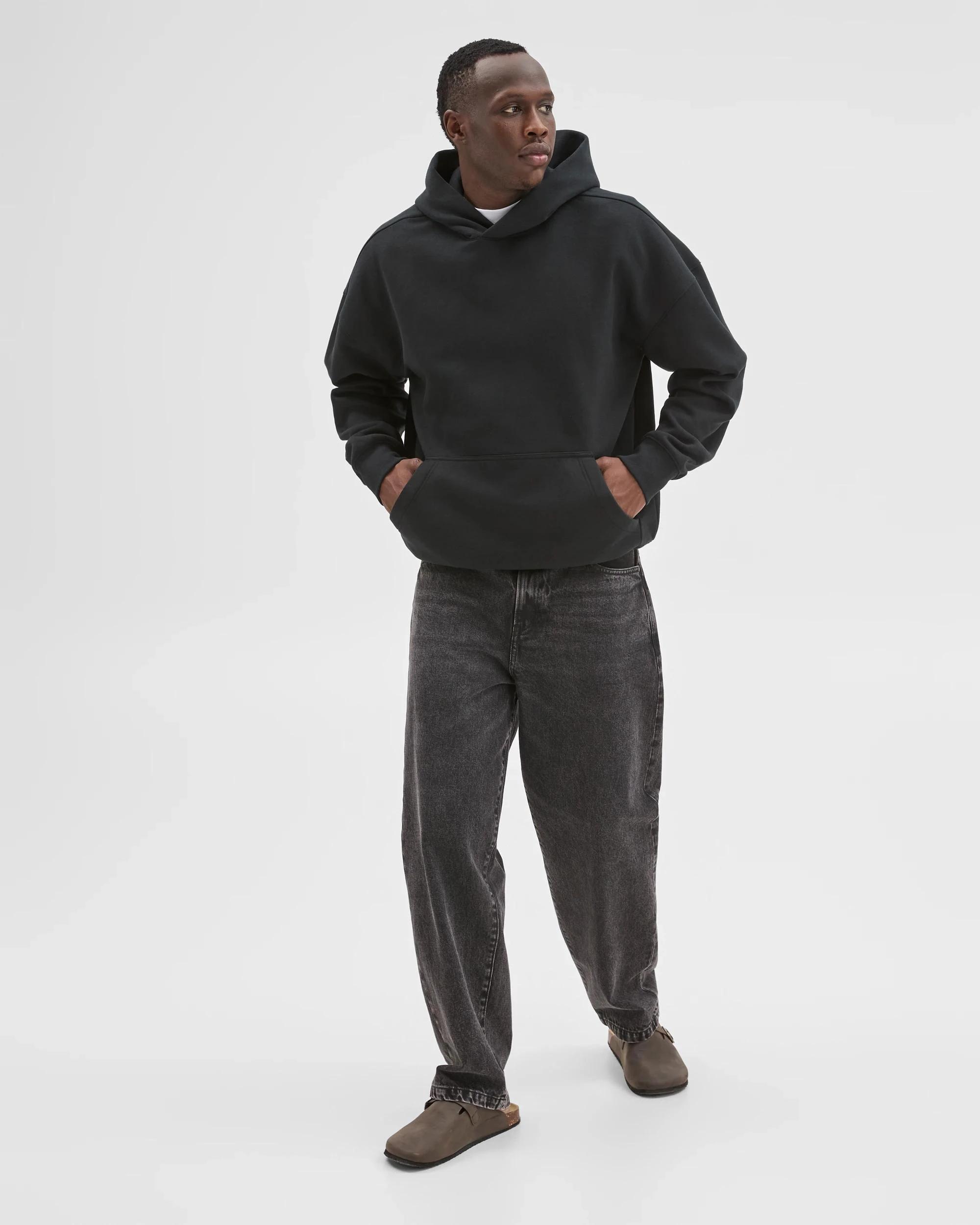 2 Commons Australian Cotton Blend Heavyweight Oversized Hoodie BLACK, 2 of 7