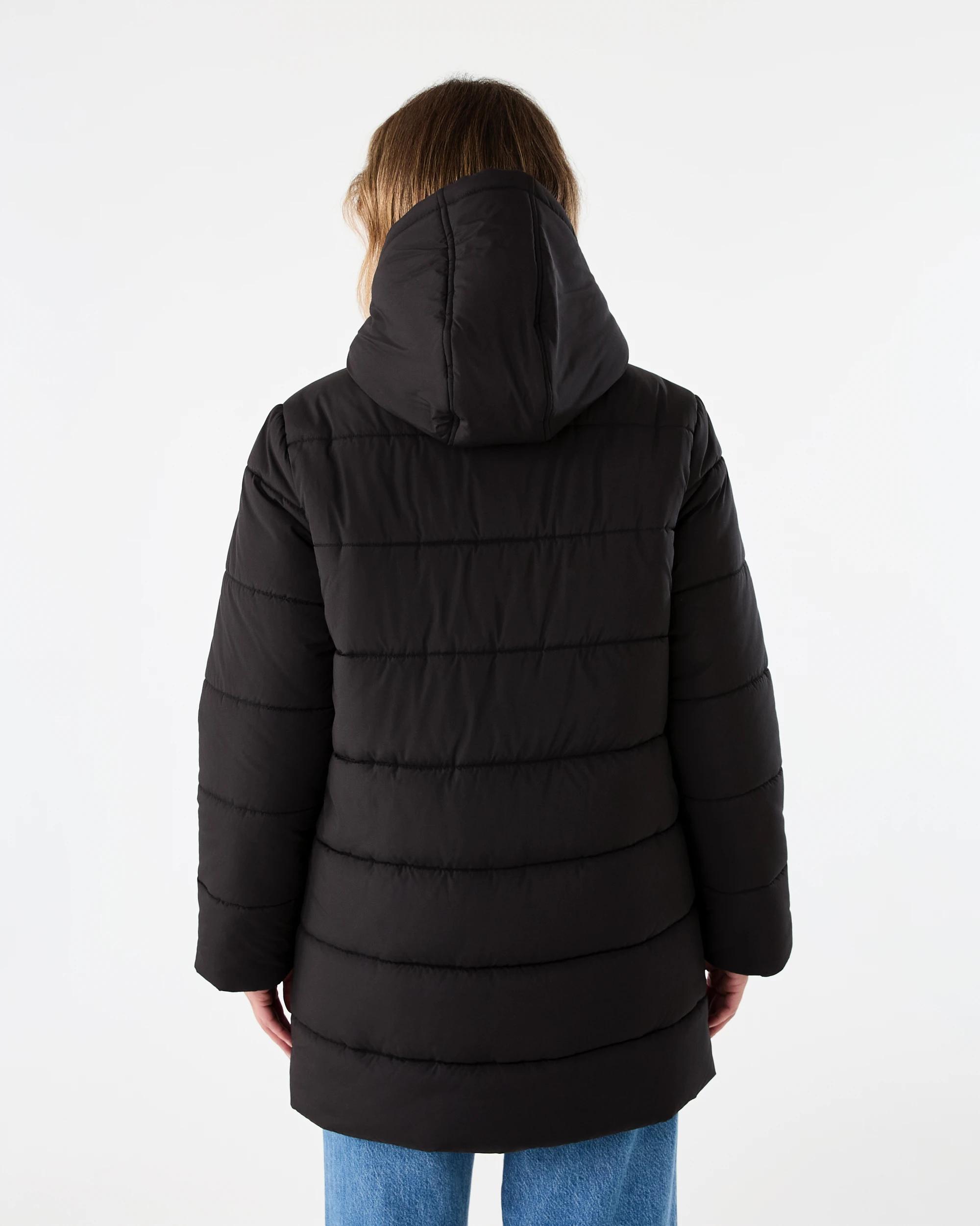 4 Mid Length Puffer Jacket Black, 4 of 7