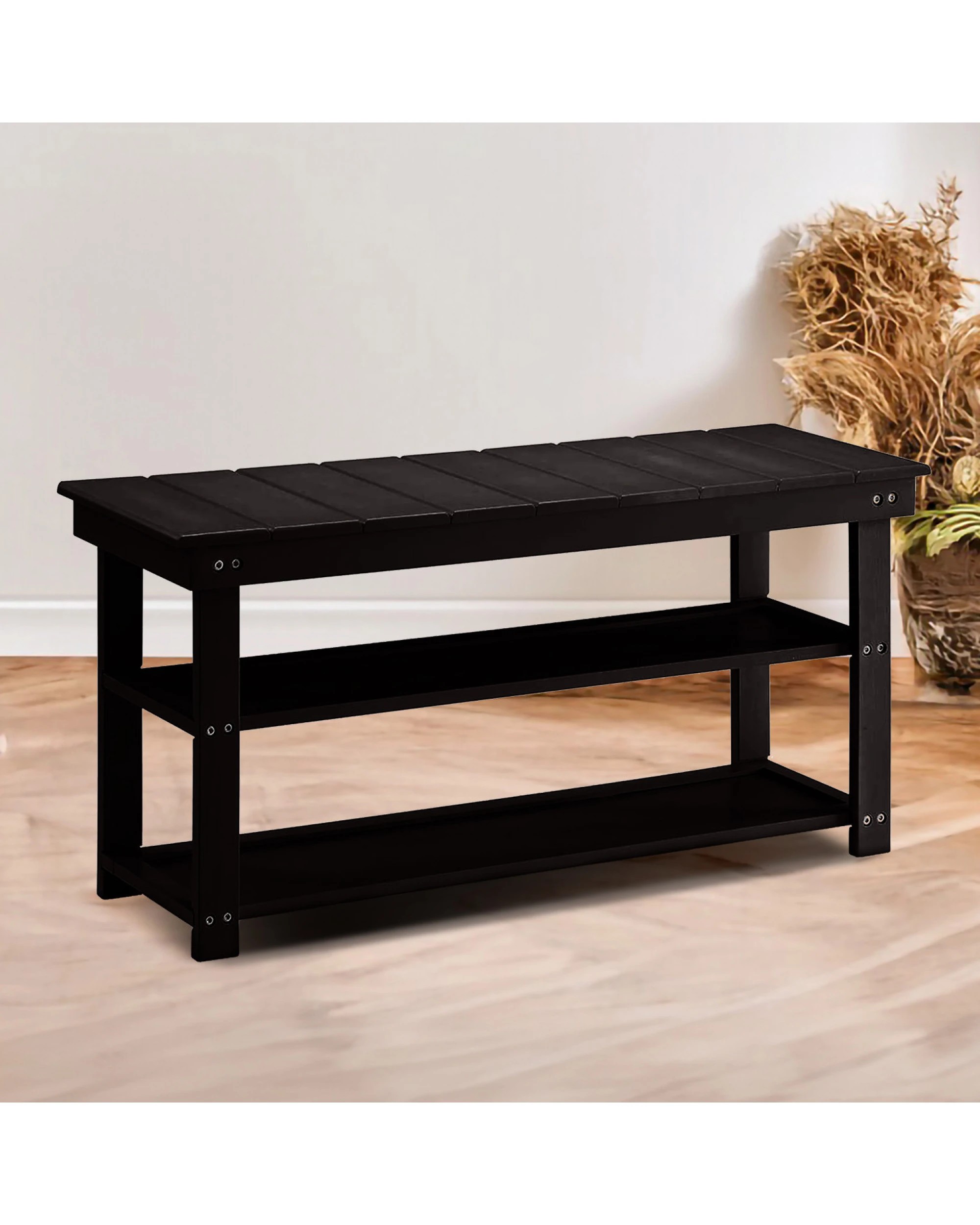 7 Sarantino Maeve Shoe Storage Bench - Black, 7 of 8