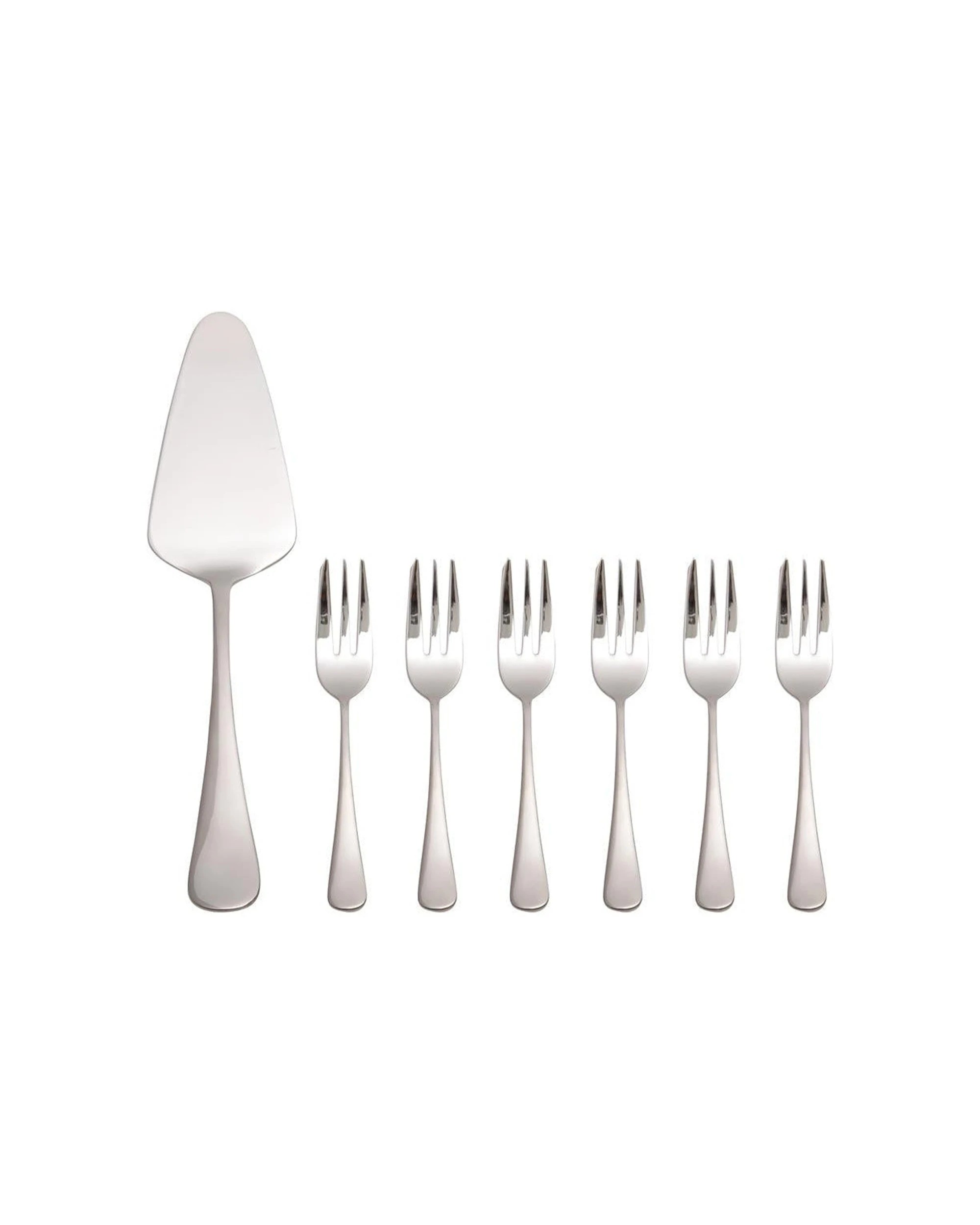 1 Maxwell & Williams 7pc Cosmopolitan Cake Server And Fork Set Stainless - Silver, 1 of 1
