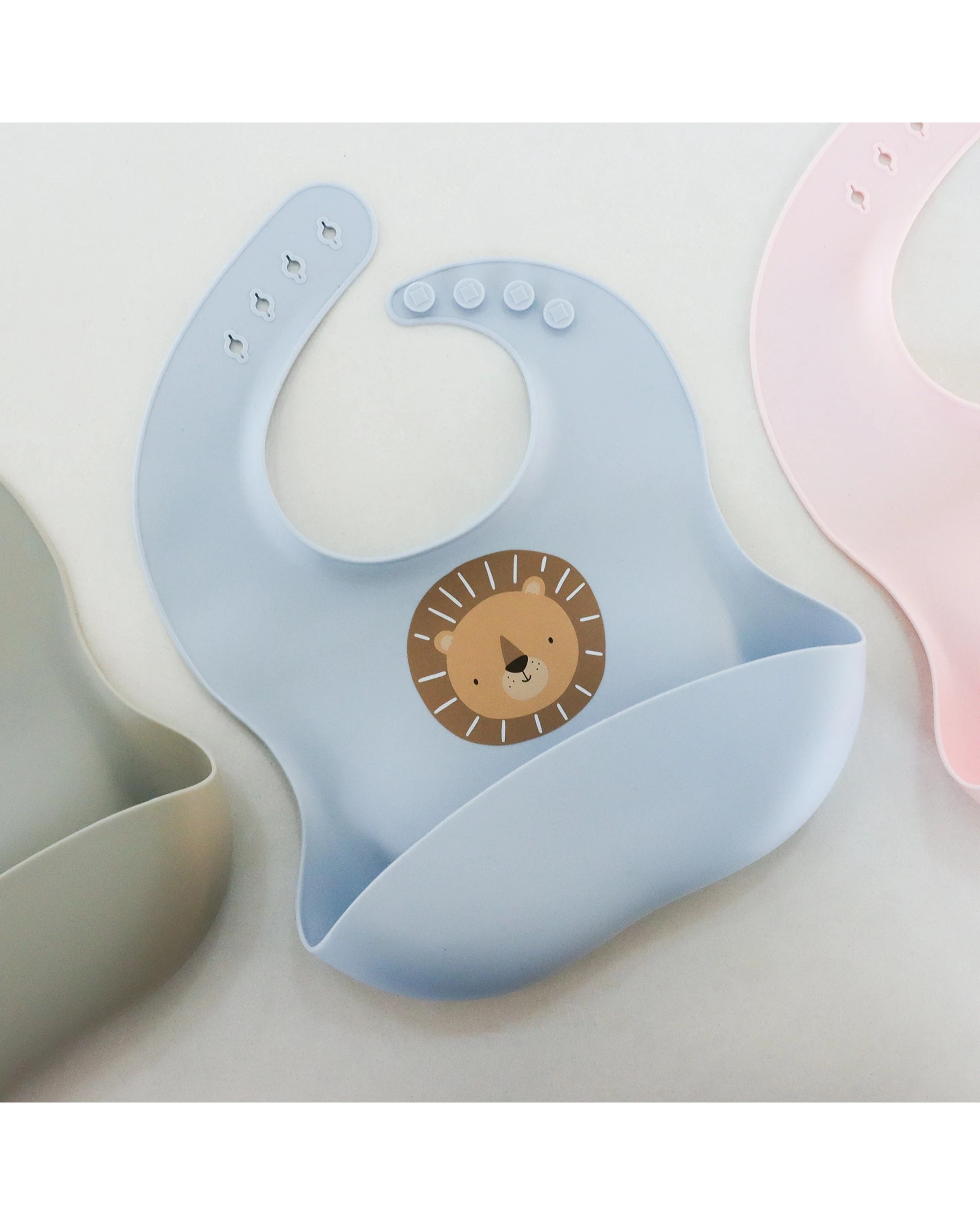 2 Splosh Baby Lion Silicone Feeding Bib Adjustable 0 Years Plus Catch Pocket - Blue, 2 of 3