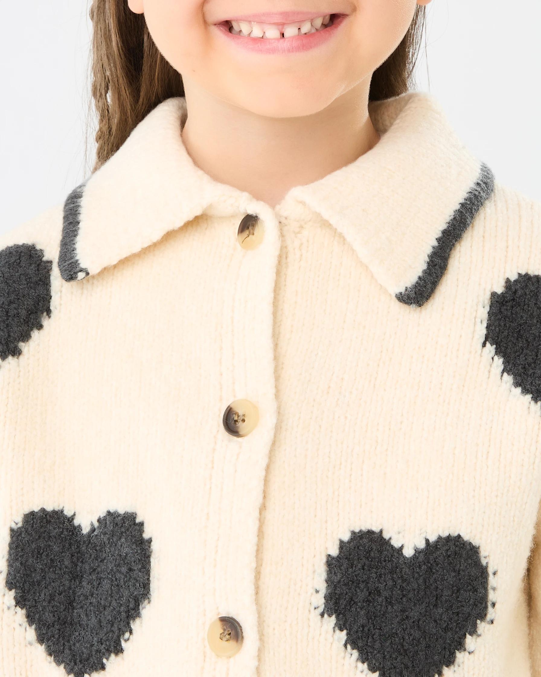 6 Intarsia Collar Cardigan Pmc Chalk, 6 of 10