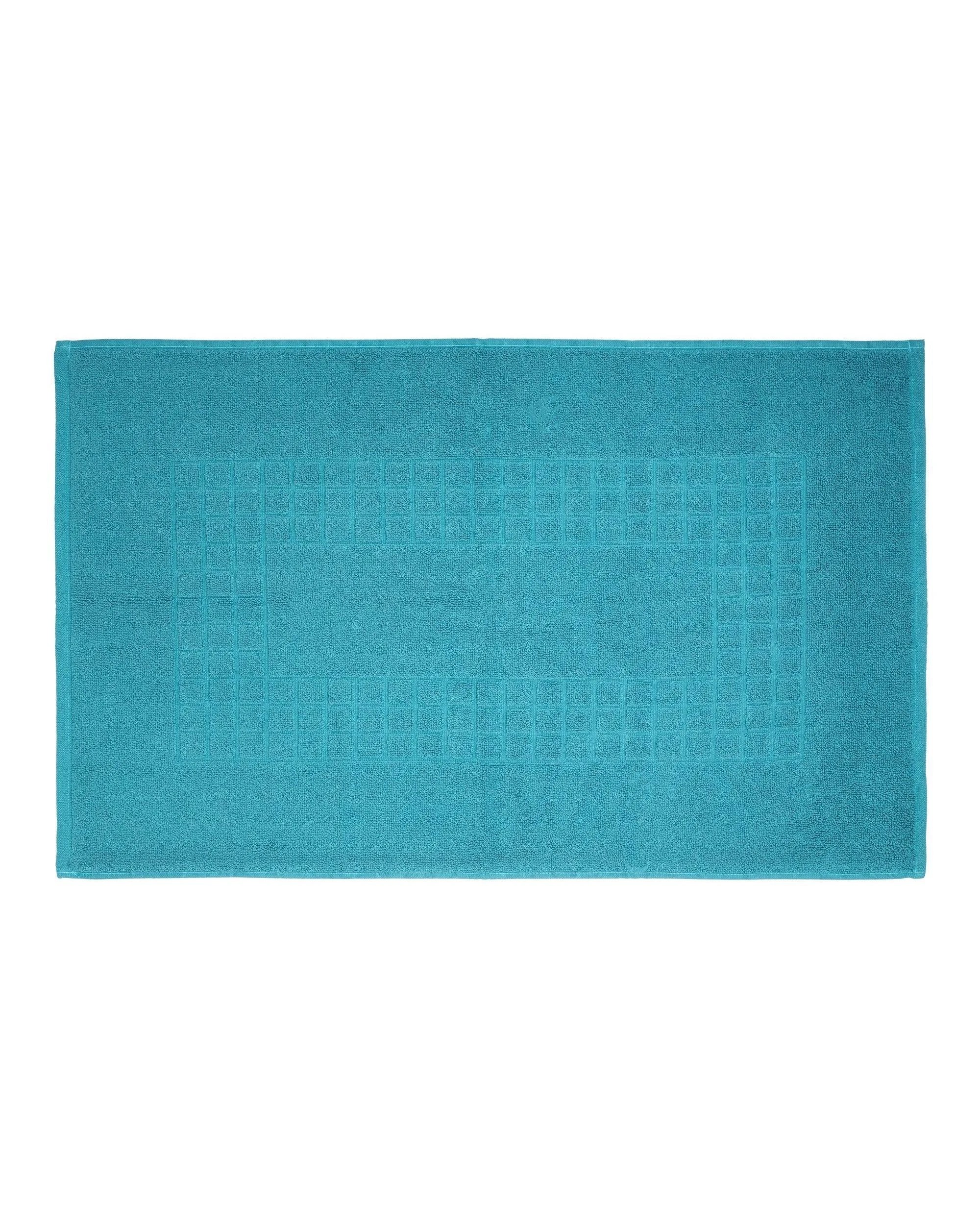 2 La Grace Home Microfiber Soft Non Slip Bath Mat Check Design - Petrol, 2 of 3