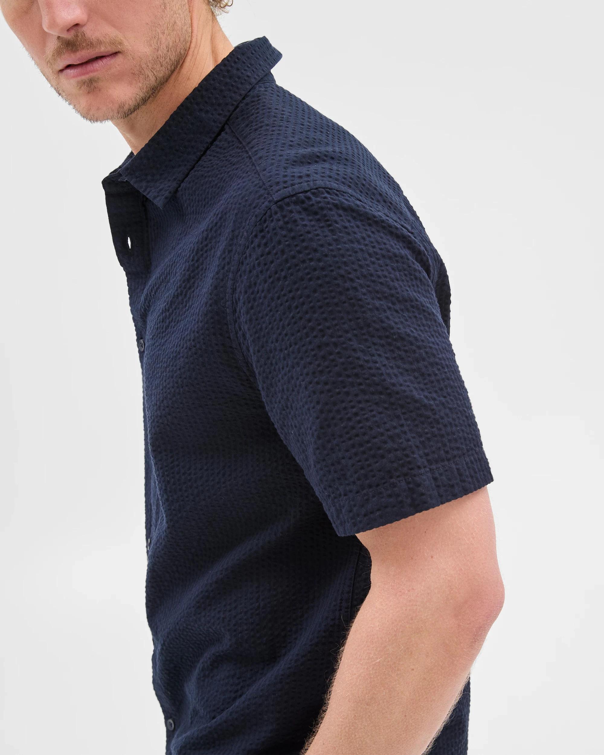 6 Target Australian Cotton Seersucker Shirt NAVY, 6 of 7