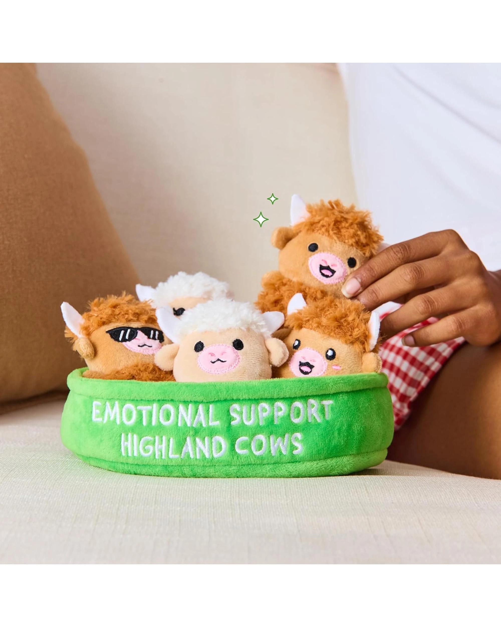 4 Emotional Support Highland Cows Plush Set, 4 of 6