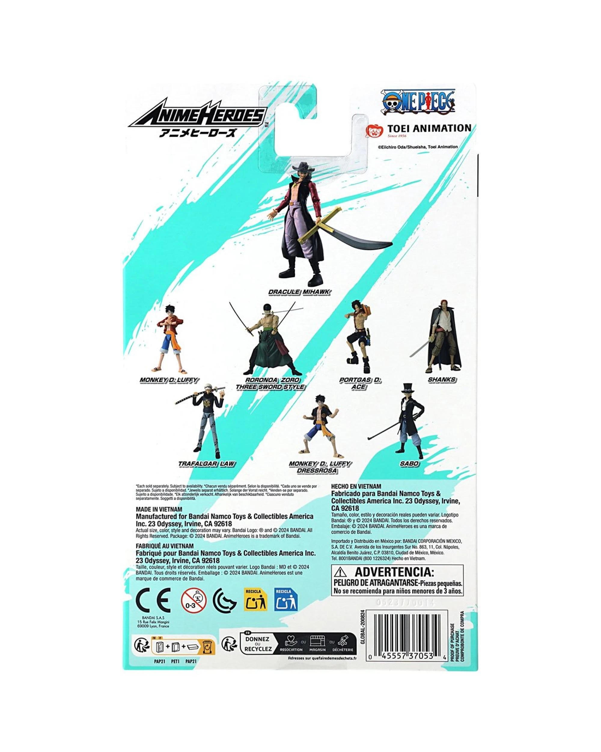 10 Bandai Anime Heroes One Piece Dracule Mihawk Figure, 10 of 10