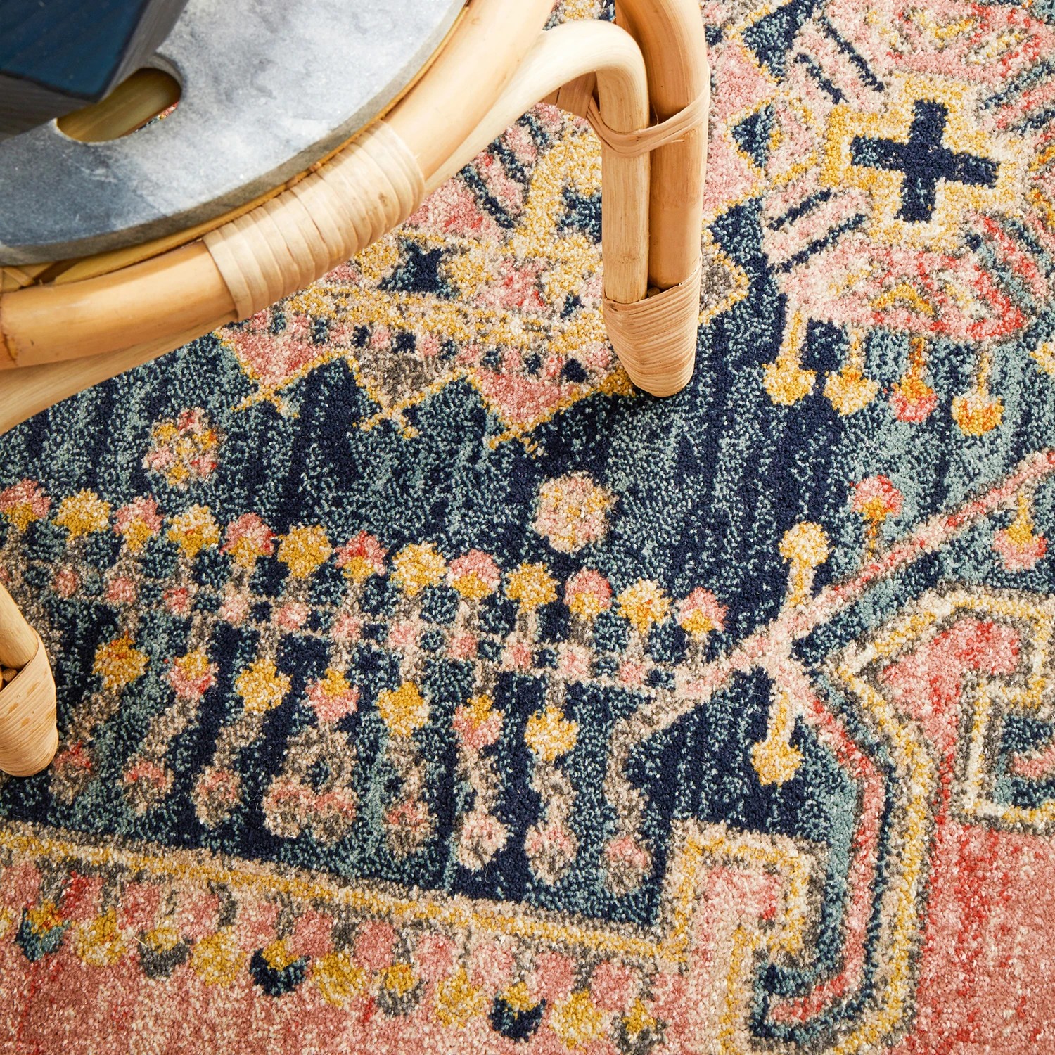 8 Common Ground Rugs Eterna 852 200x200cm - Medium Round Power Loomed Pet Friendly Rug - Pink, 8 of 9