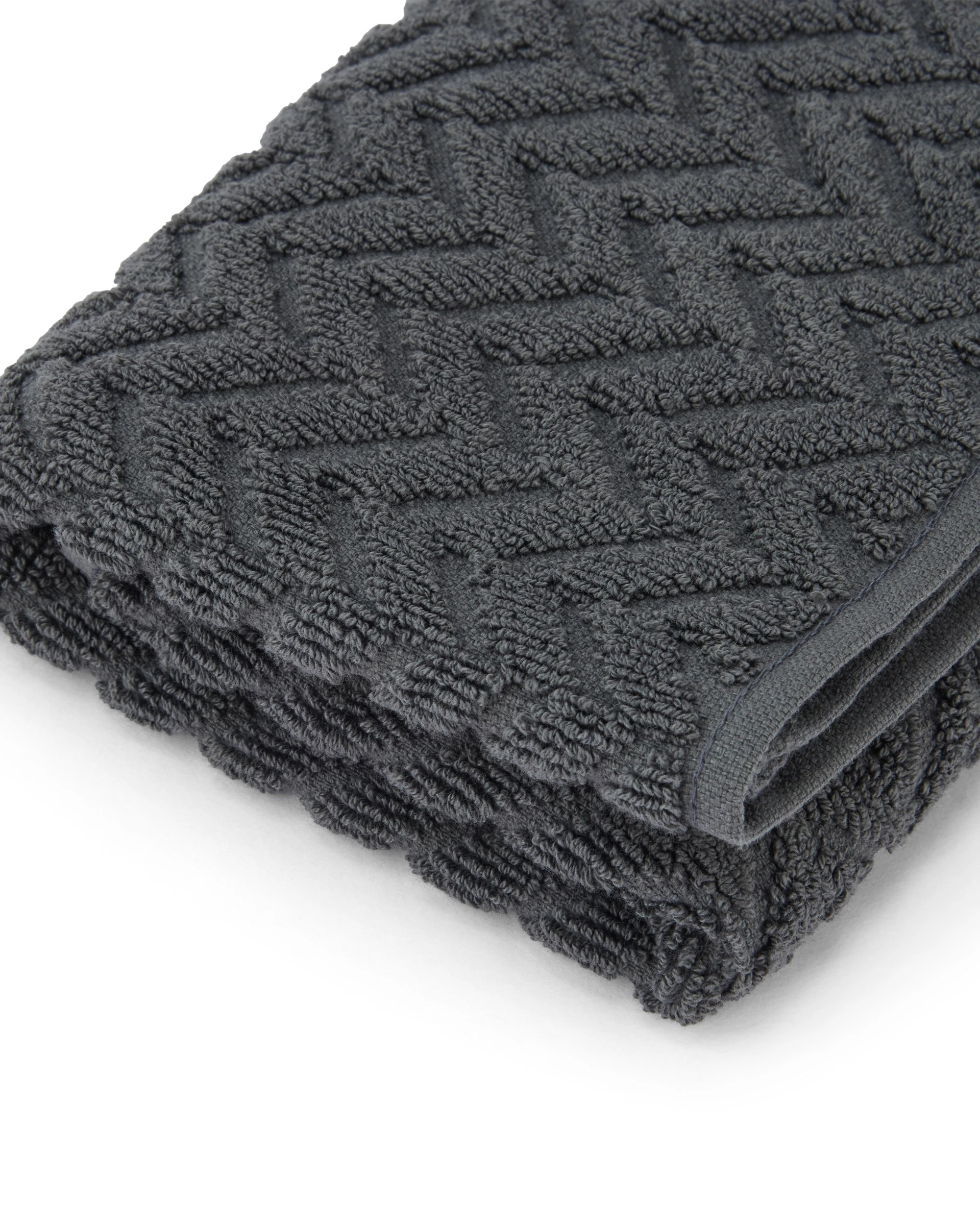 4 Chevron Cotton Hand Towel - Grey, 4 of 6