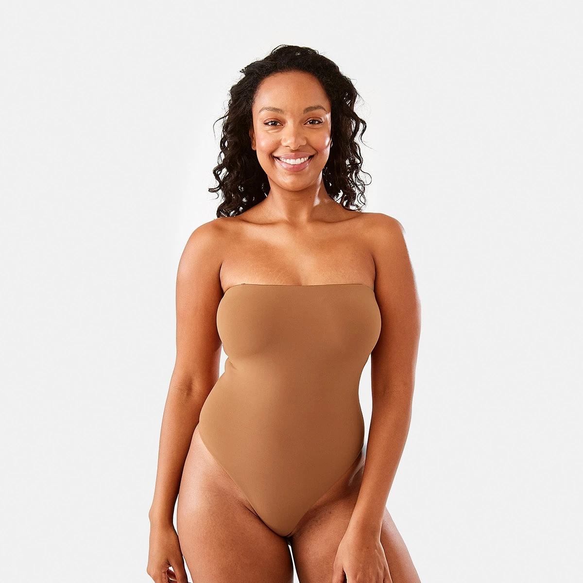 1 Supersoft Bandeau Bodysuit Brnz Brown, 1 of 5