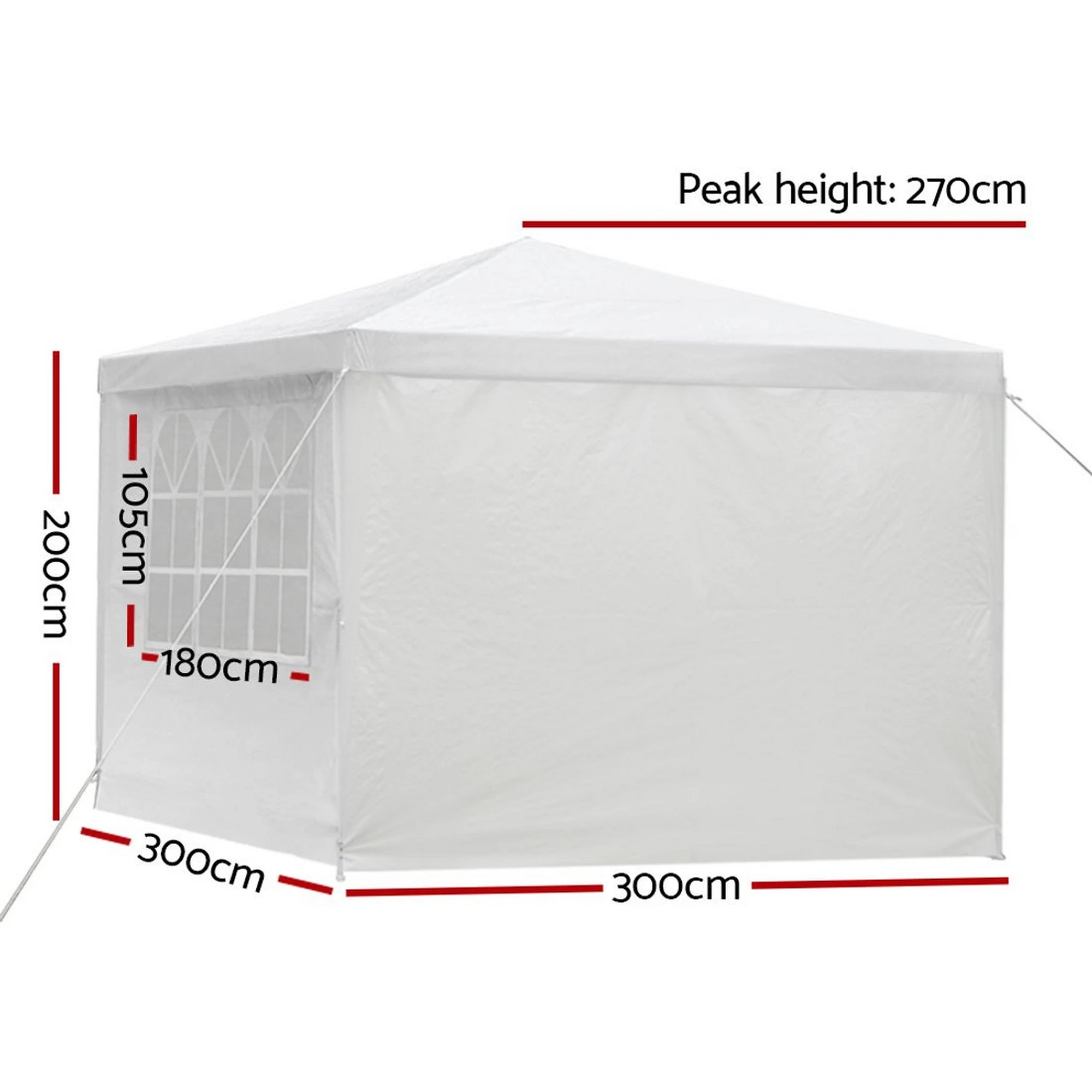 3 Instahut Gazebo  Marquee Wedding Party Tent Outdoor Camping Side Wall - White, 3 of 7