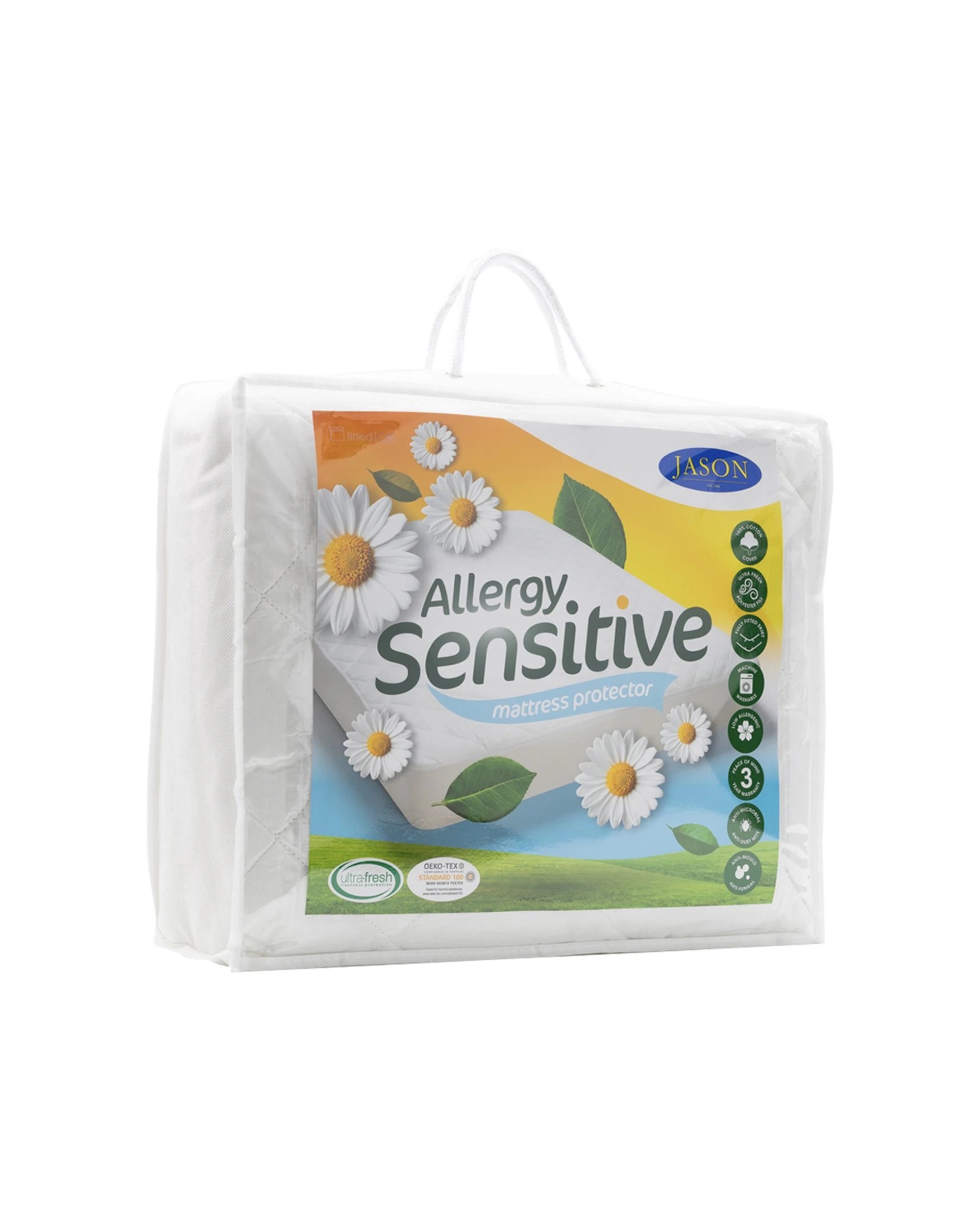 1 Jason Allergy Sensitive Mattress Protector - White, 1 of 3