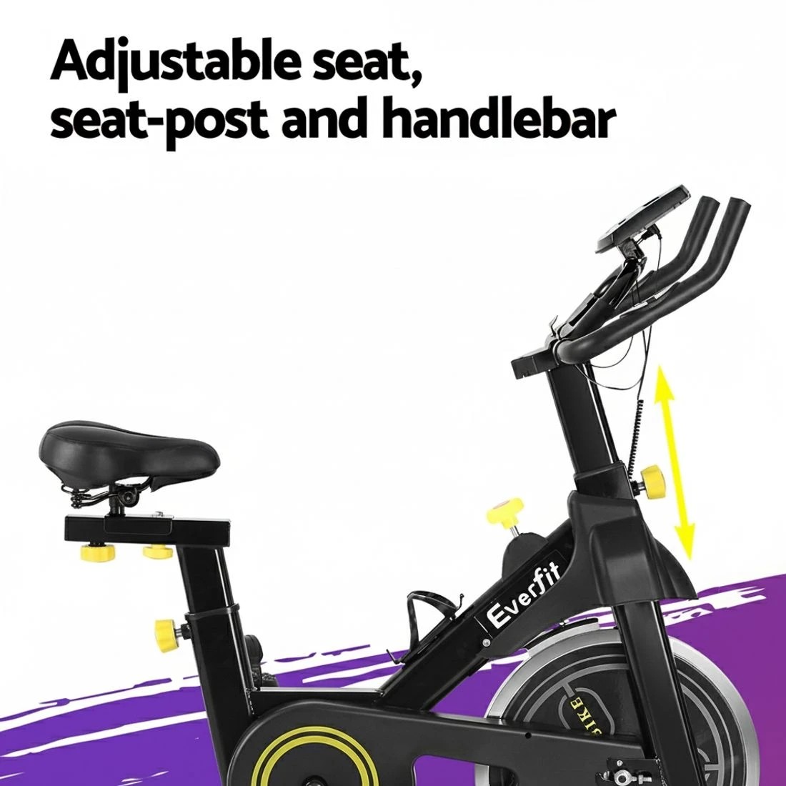 5 Everfit Spin Bike Exercise Bike Cardio Gym Bluetooth APP Connectable - Multi, 5 of 6