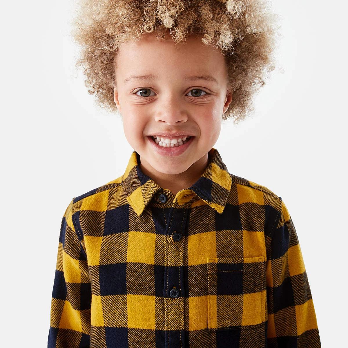 3 Yarn Dye Flannelette Shirt Ylw Check, 3 of 9