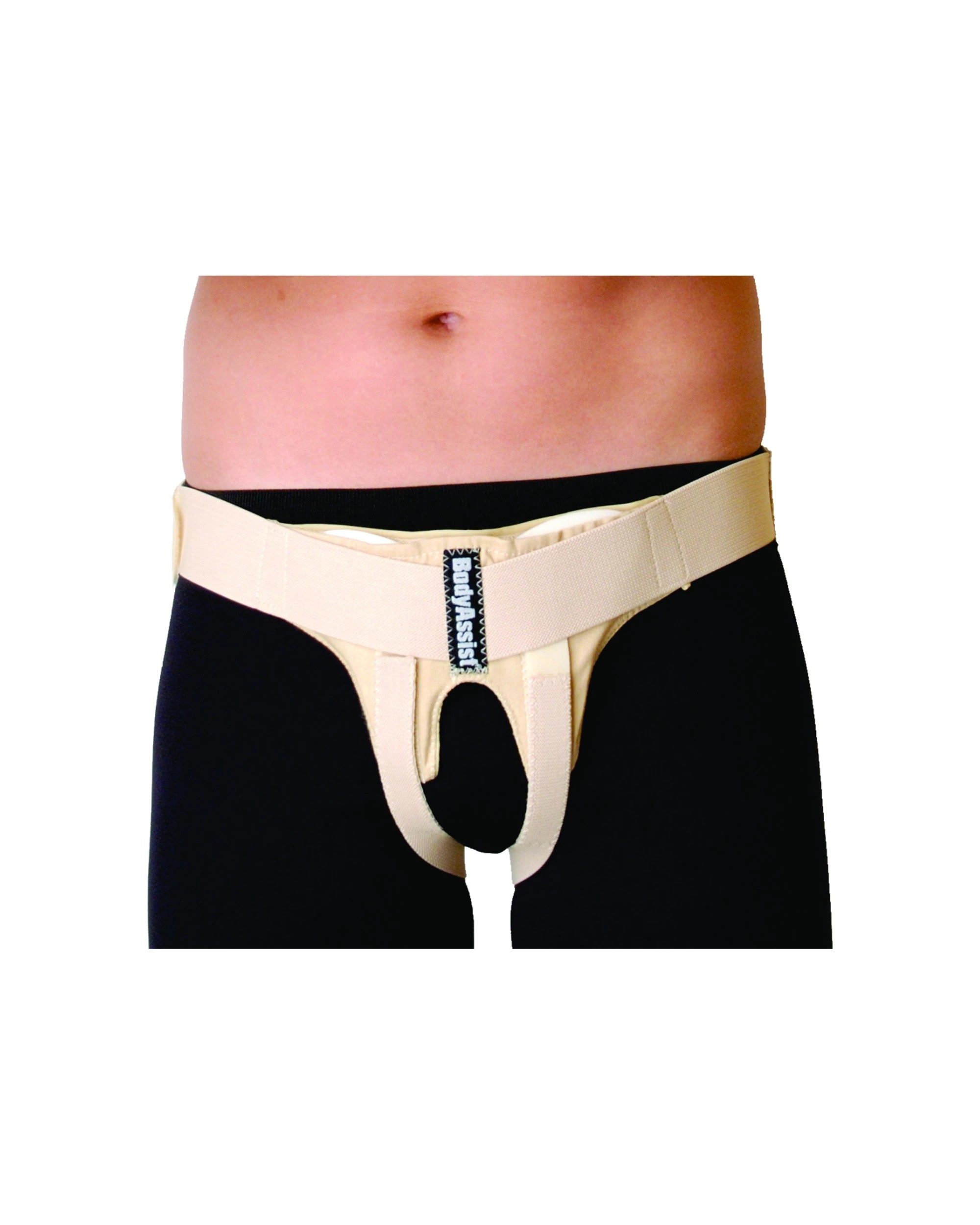2 Bodyassist Inguinal Hernia Belt Dual Support Breathable Fabric Small - Beige, 2 of 4