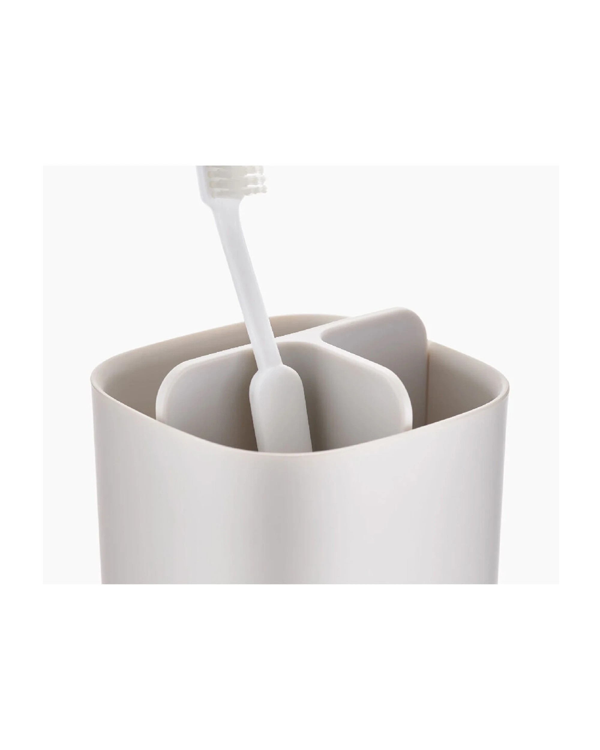 4 Joseph Joseph EasyStore Toothbrush Caddy Twin Pack 12.7cm Matt Finish Ecru 2PK - White, 4 of 6