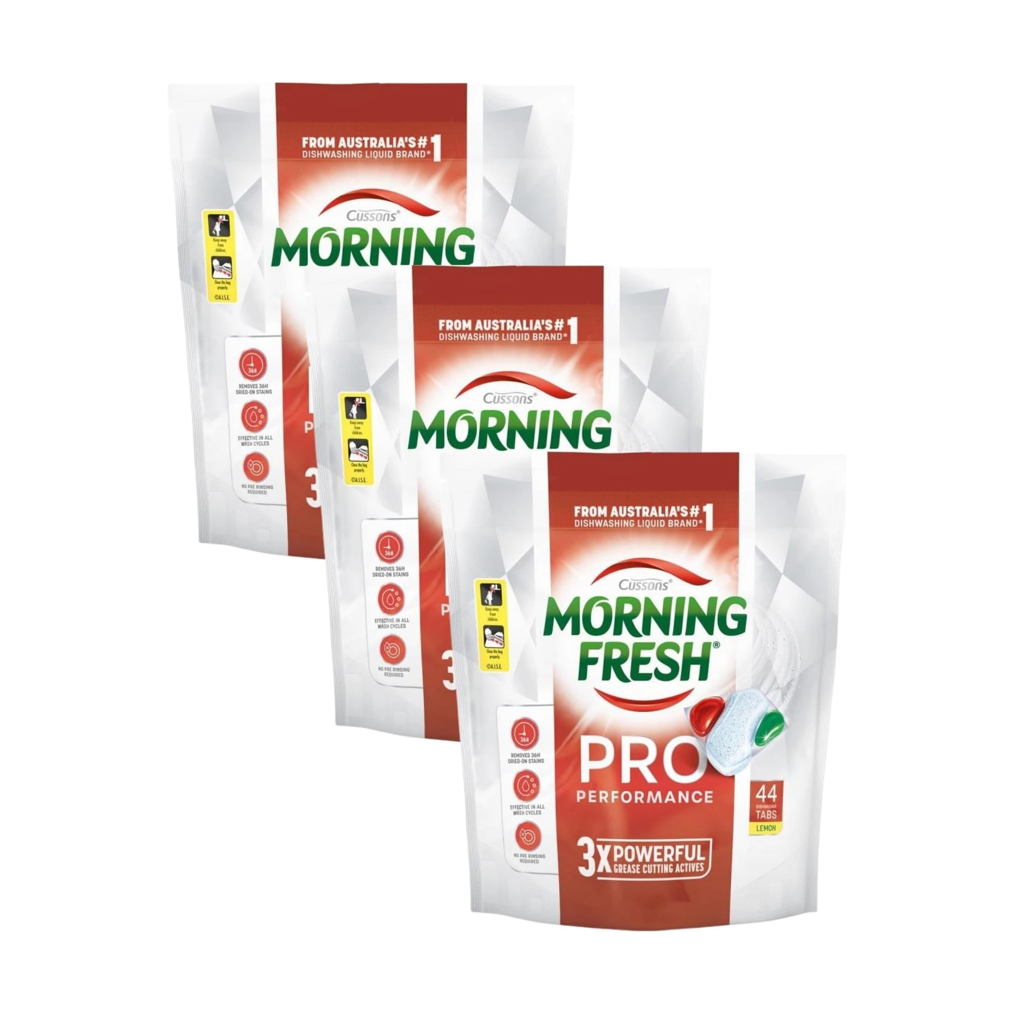 1 Morning Fresh Pro Performance Dishwasher Tablets Lemon 44Pk X3, 1 of 5