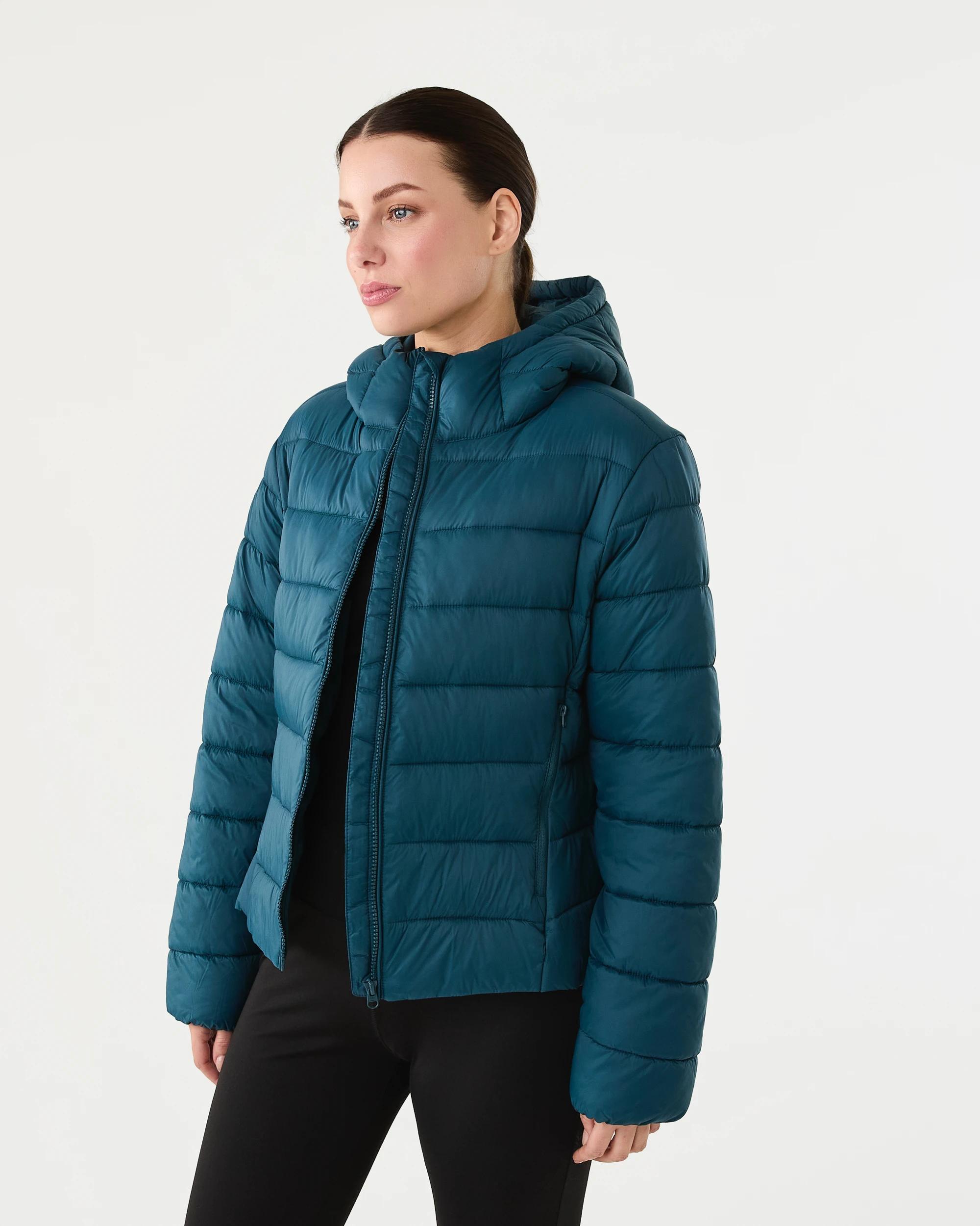 3 Active Womens Packable Puffer Jacket Deep Teal, 3 of 7