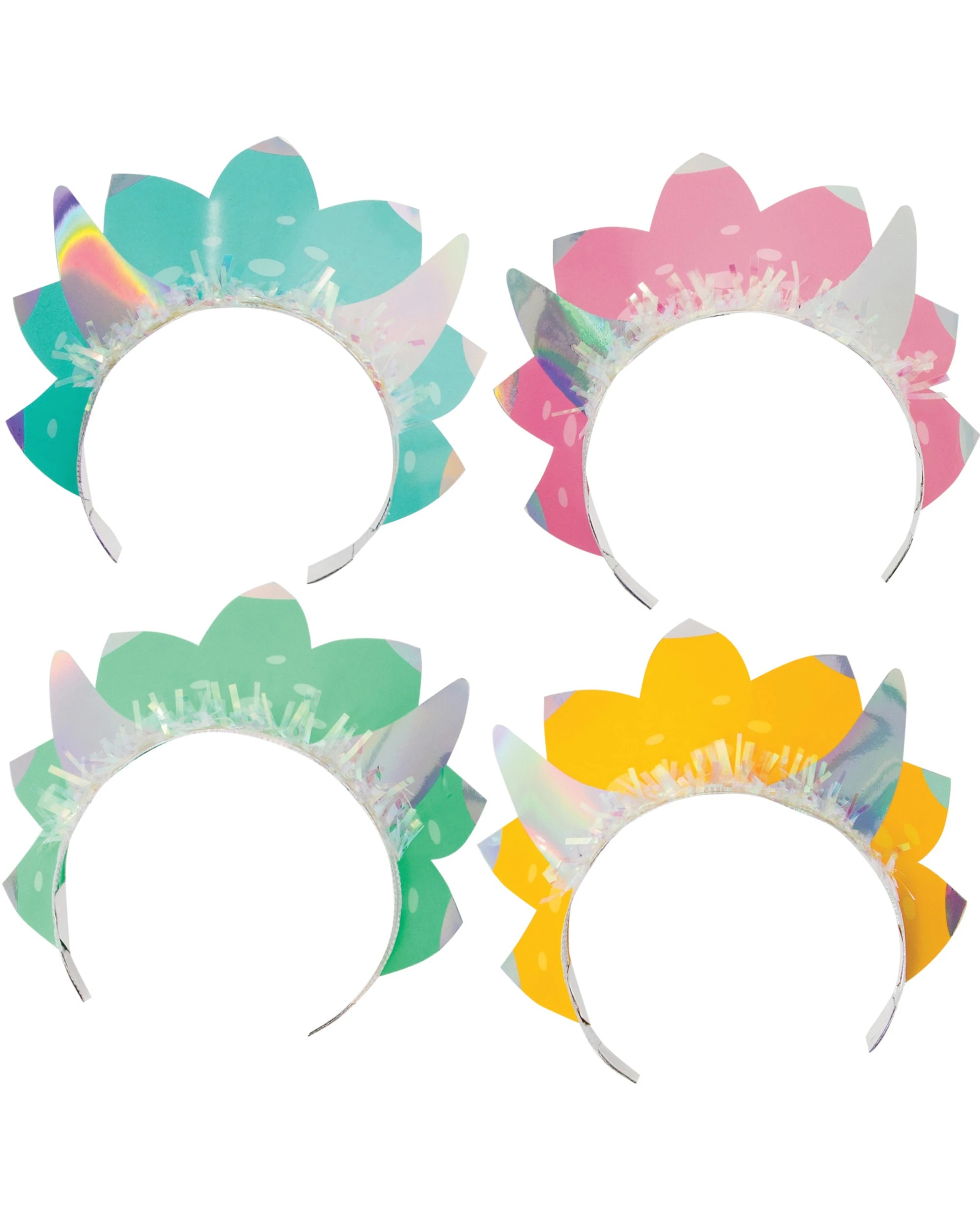 1 Creative Converting Magical Iridescent Dinosaur Headbands Pack of 8, 1 of 2
