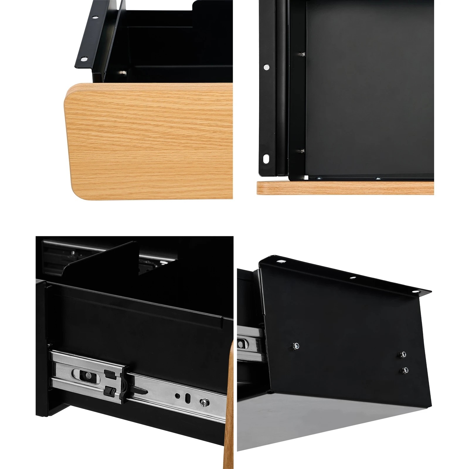 4 Oikiture Under Desk Drawer Pull Out Sliding Tray Organizer With Drawers Dividers
 - Natural, 4 of 7