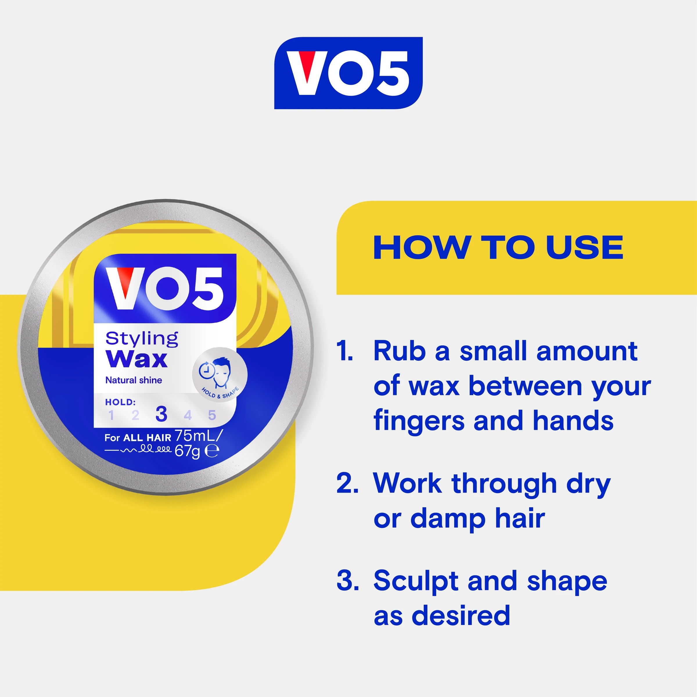 5 Vo5 Hair Gel Style Wax Groomed 75ml, 5 of 8